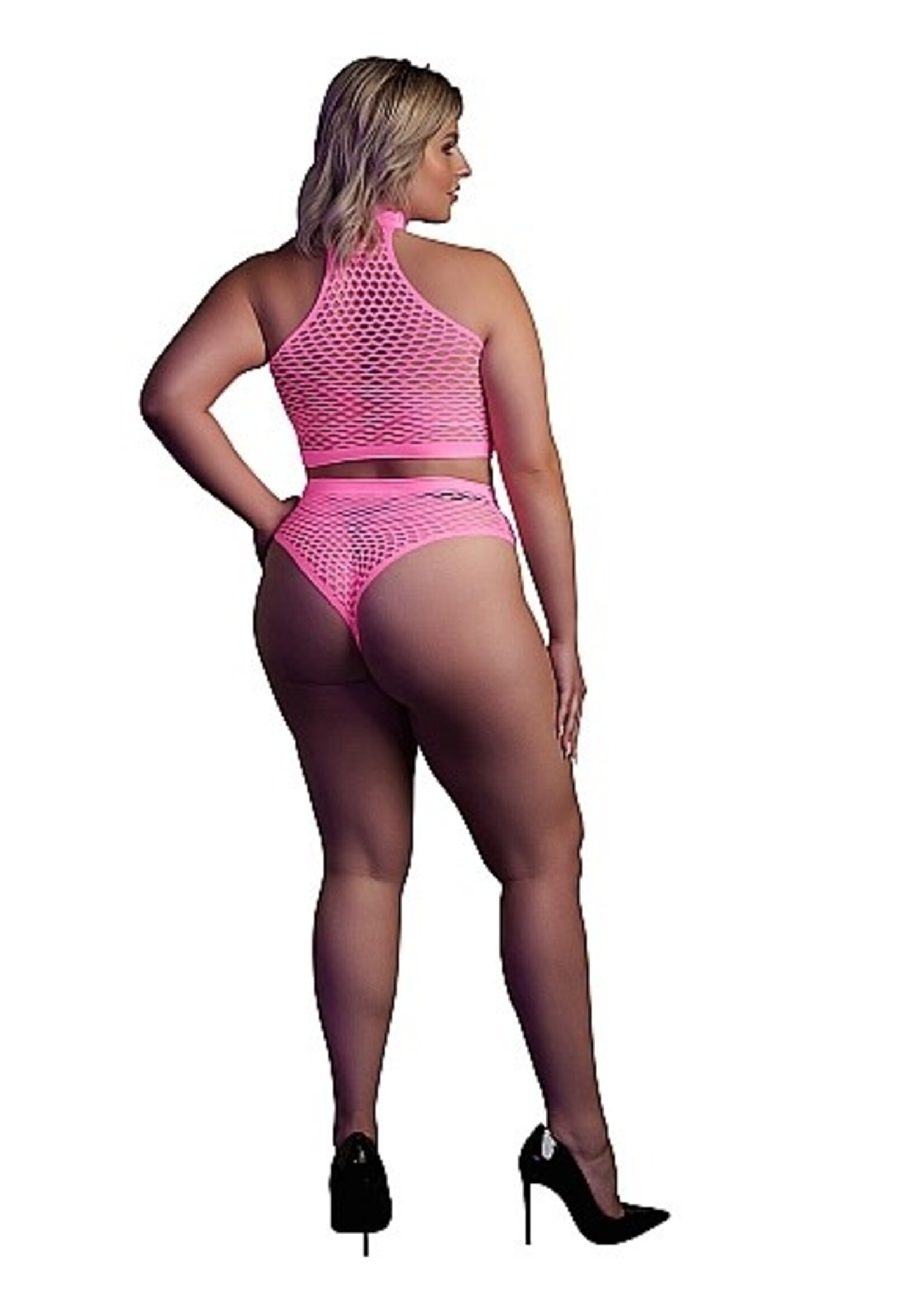 Ouch! Turtle neck and high waist slip - Pink - QueenSize