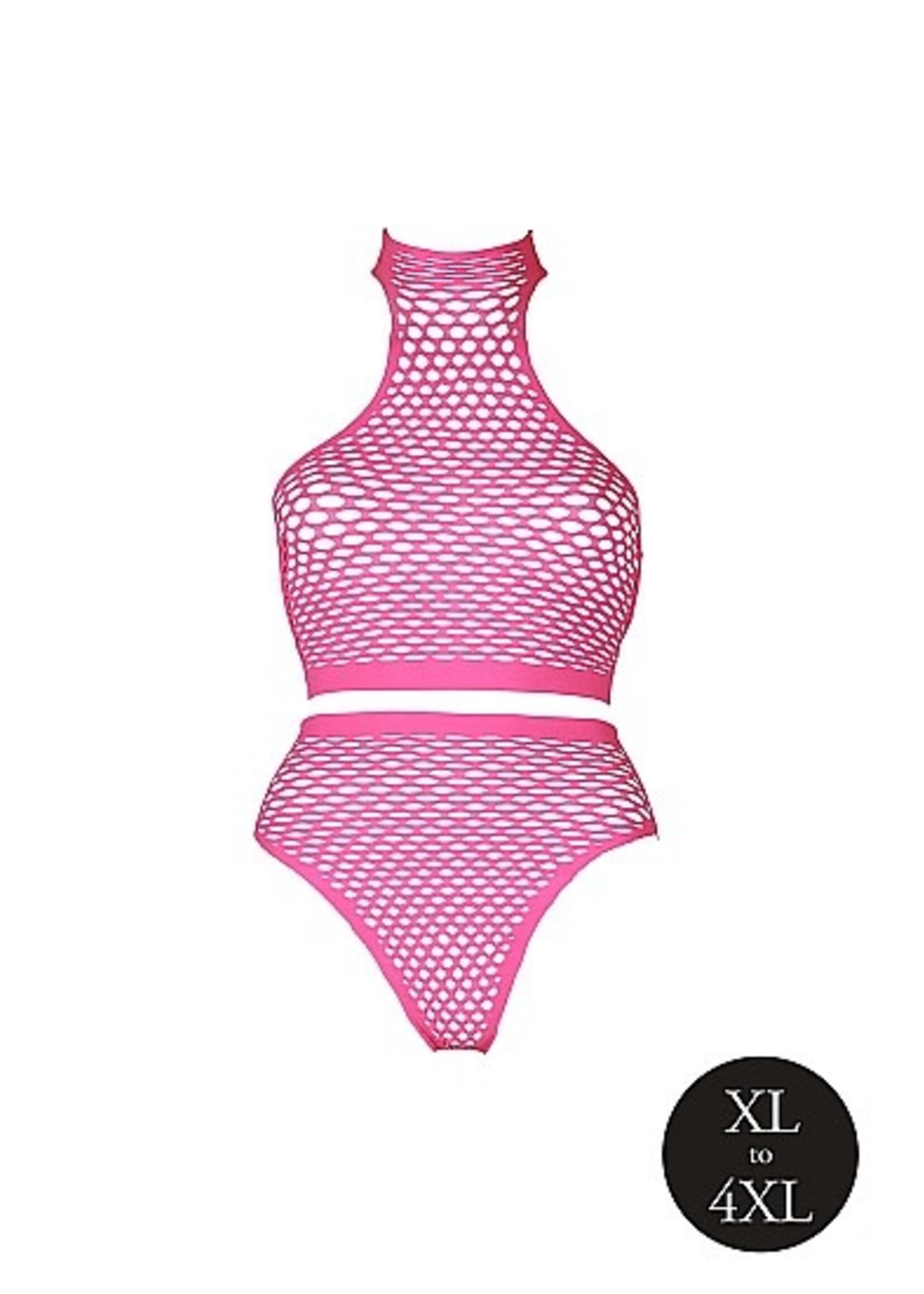 Ouch! Turtle neck and high waist slip - Pink - QueenSize