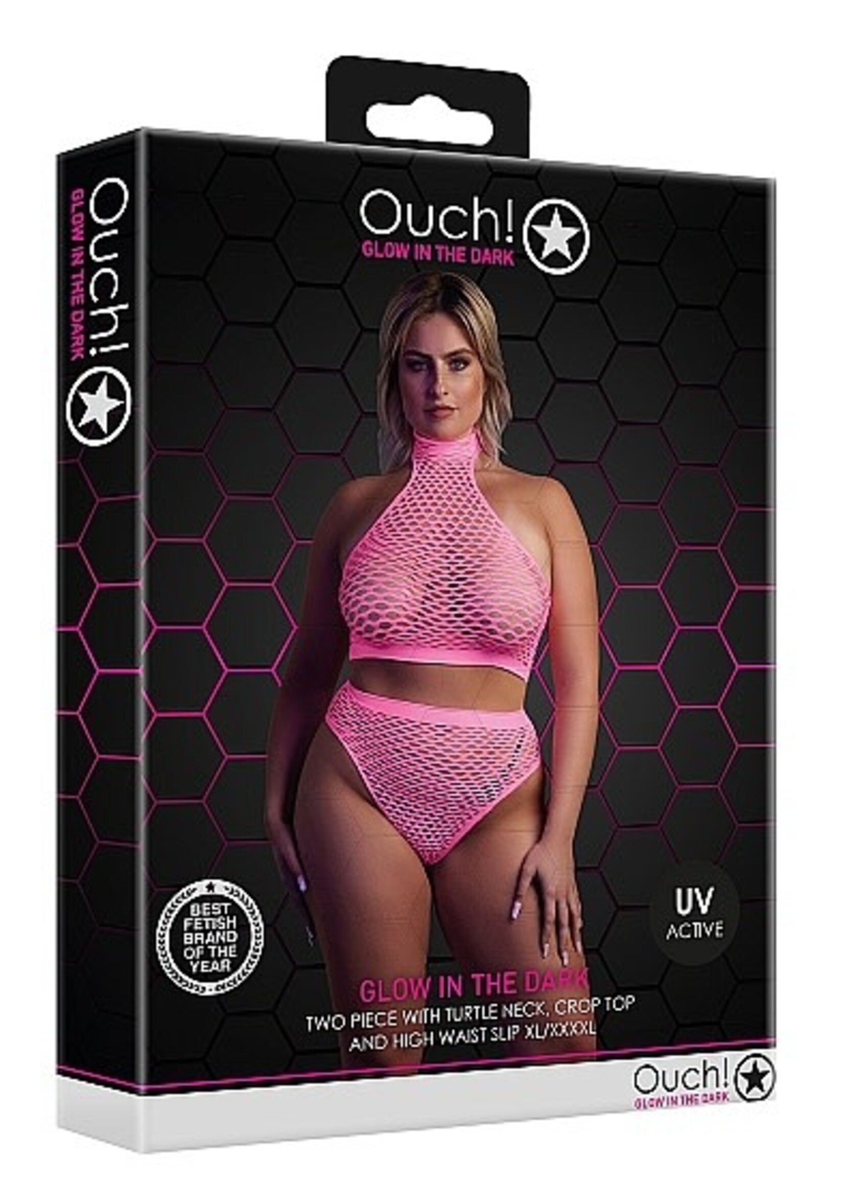 Ouch! Turtle neck and high waist slip - Pink - QueenSize