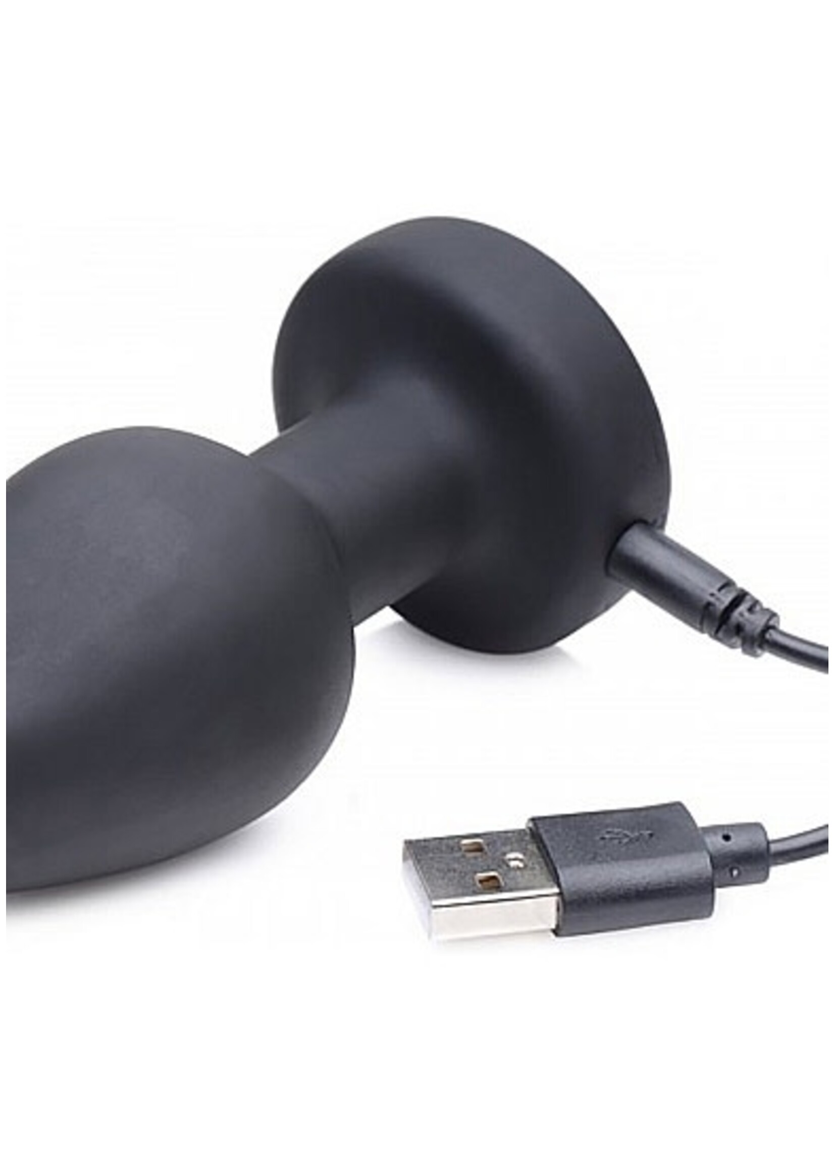 XR Brands E-Stim pro - silicone vibrating anal plug + remote control