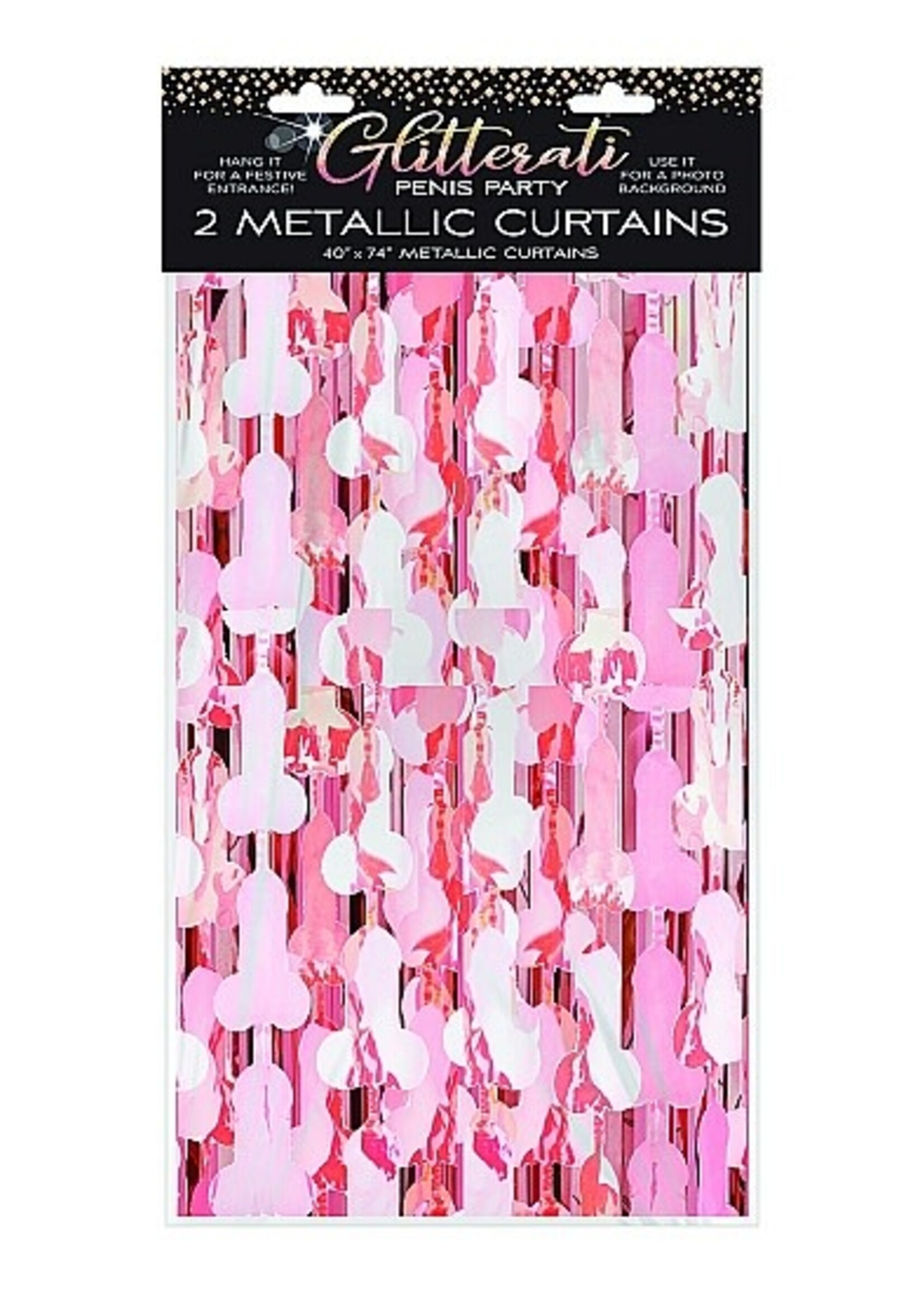 Glitterati penis foil curtain - 2 pieces