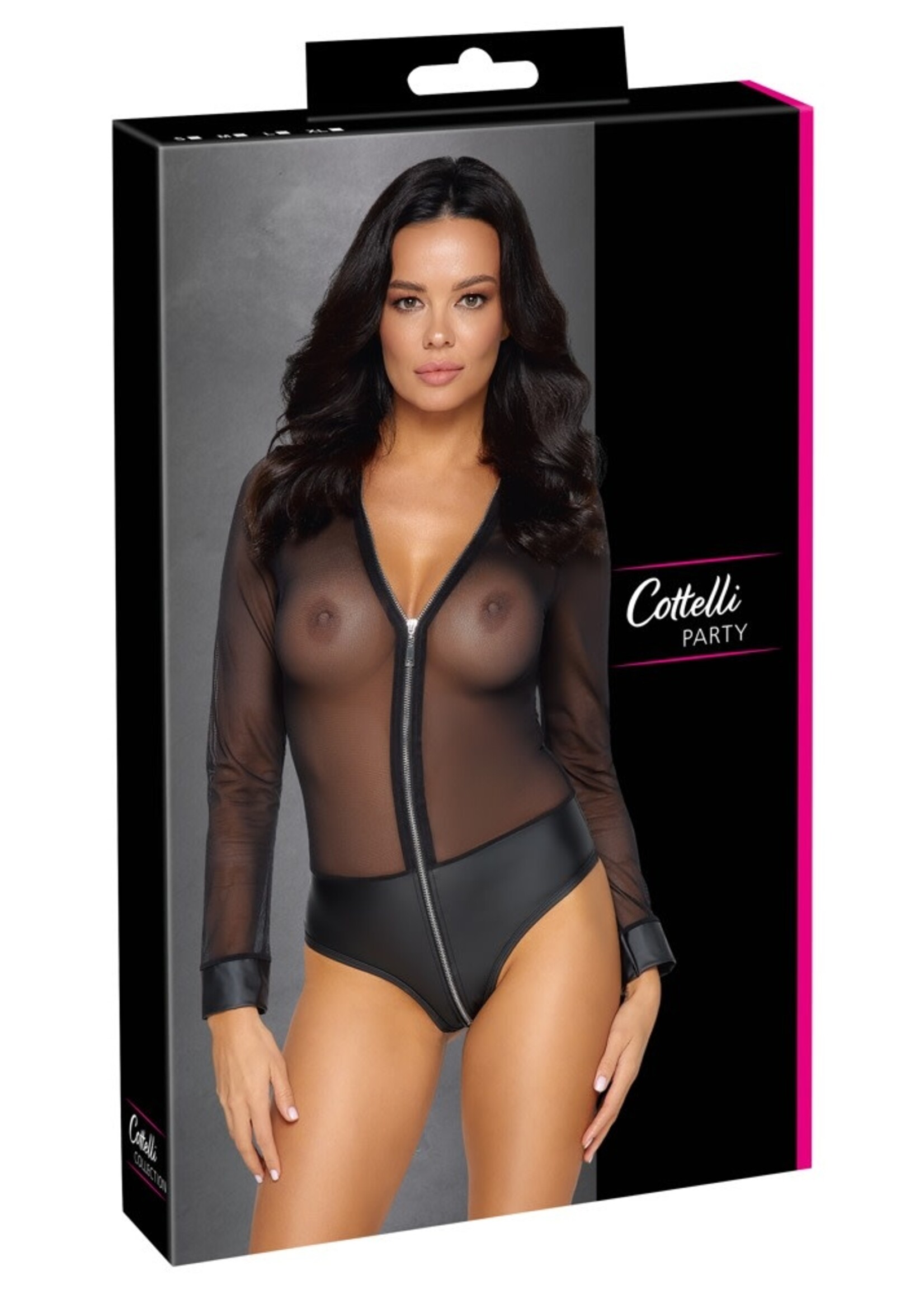 Cotteli Collection Transparante body met lange mouwen