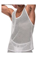 Male power Tank top white