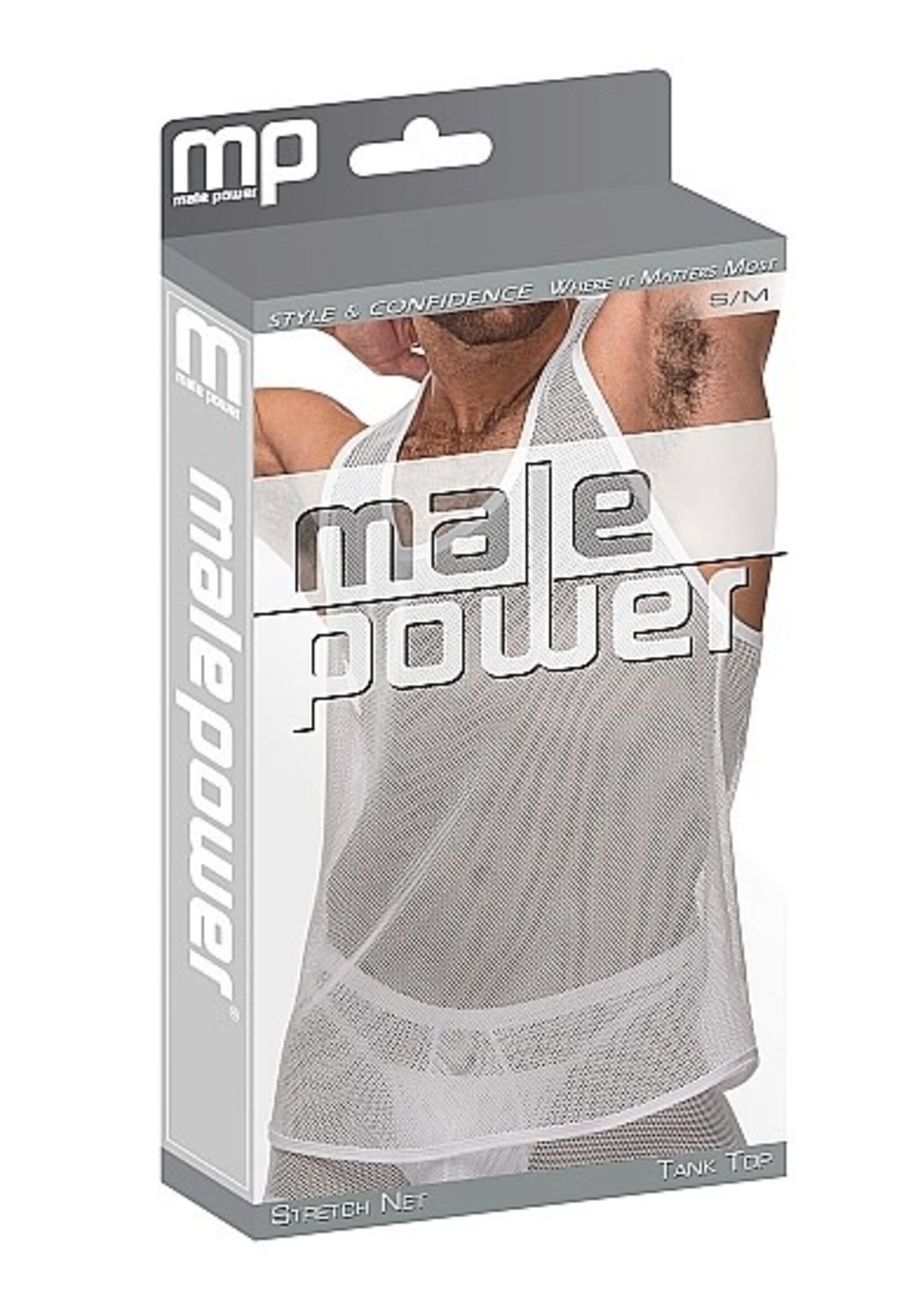 Male power Tank top white