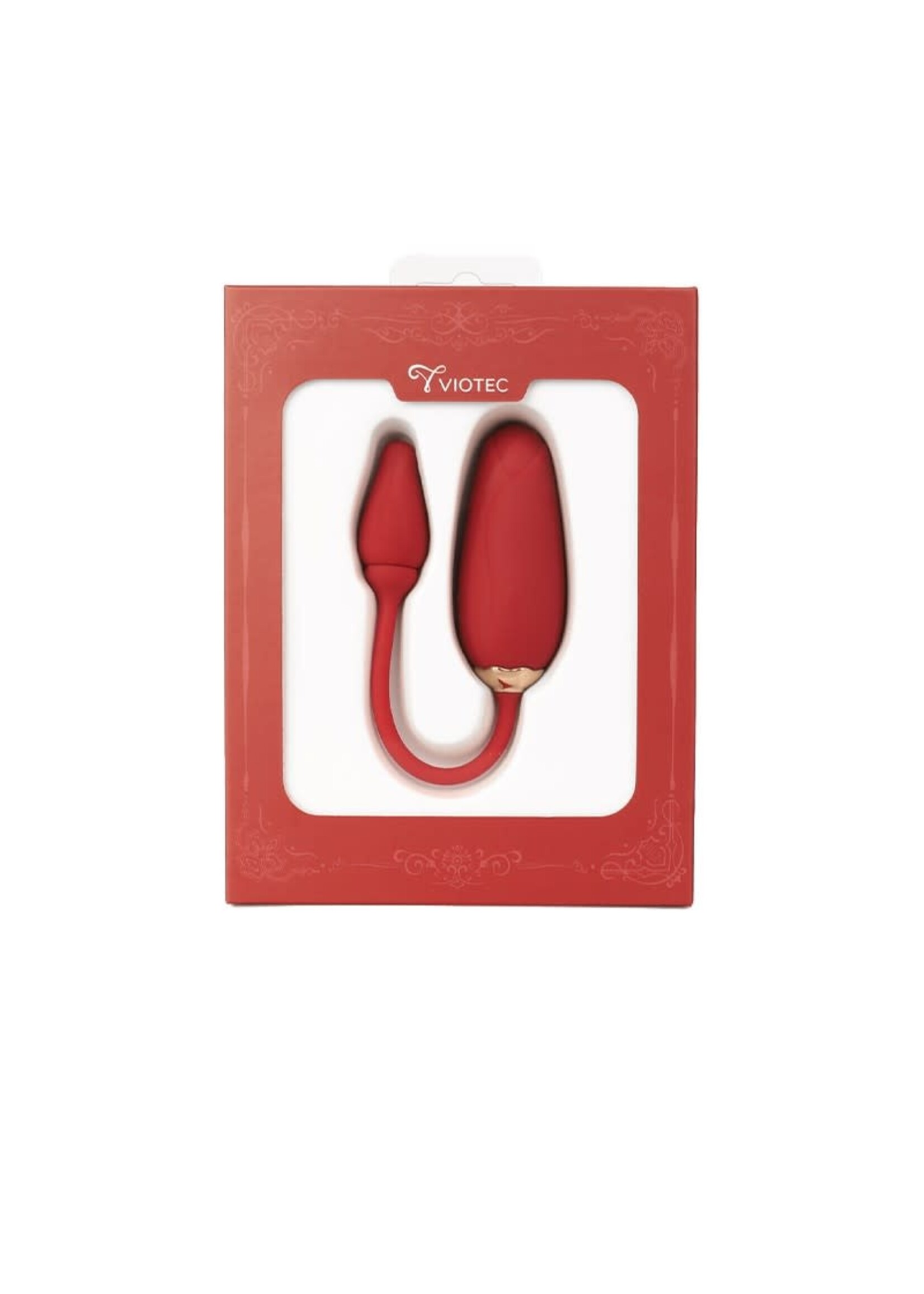 Flora wearable vibrator with app control - gold & wine red