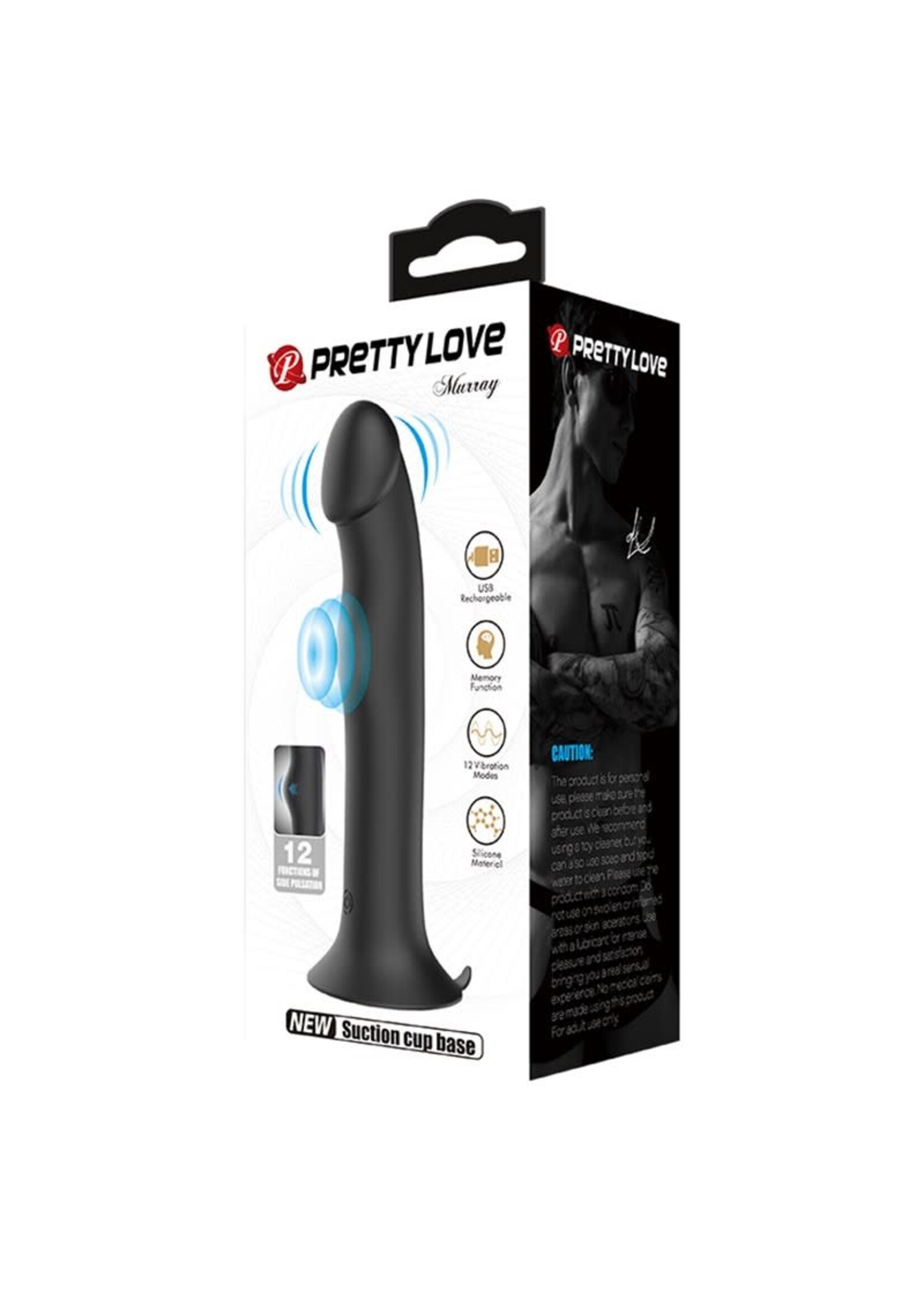 Pretty Love Murray vibrating dildo 19 cm - black