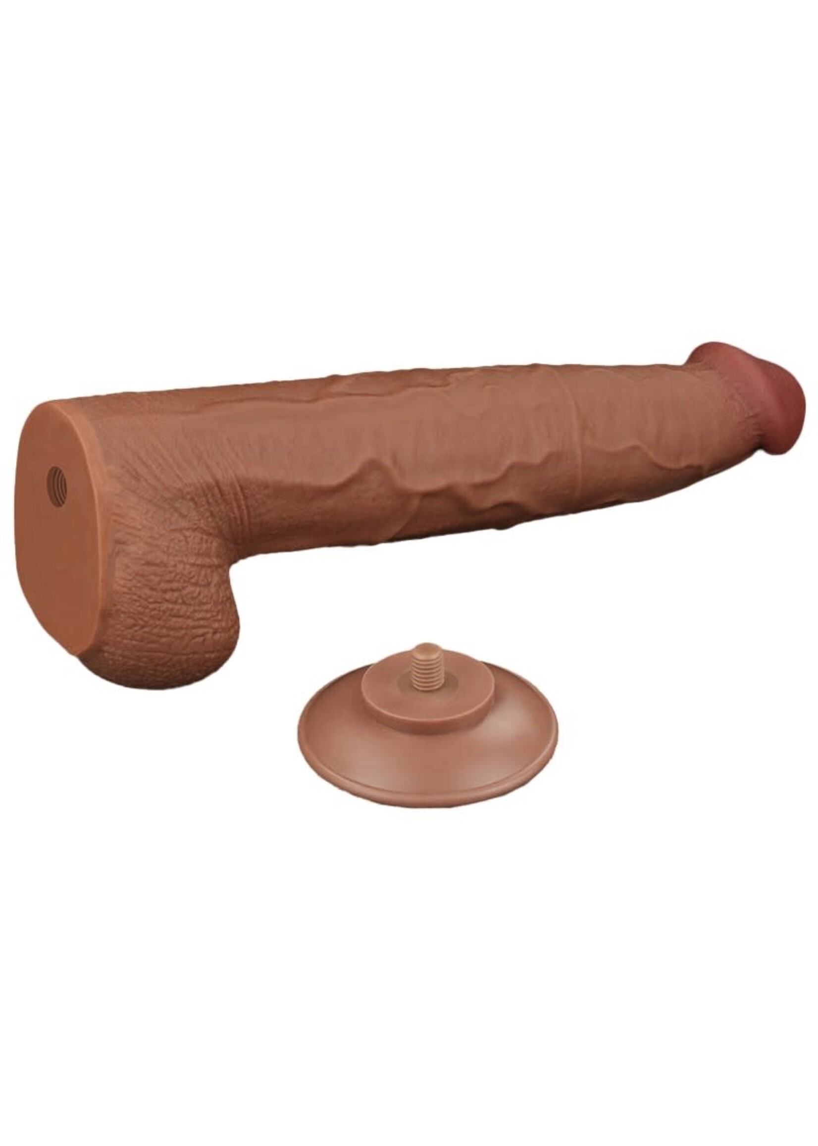 LoveToy Sliding skin dildo 34 cm - brown