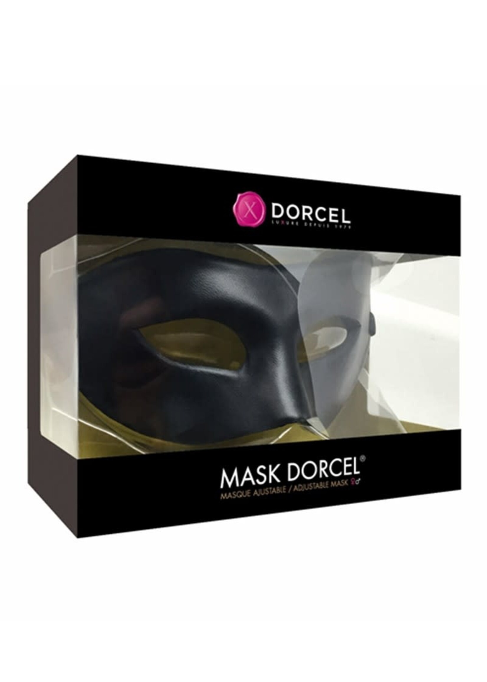 Dorcel Verstelbaar masker - zwart imitatieleer