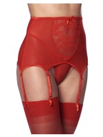 Rimba Jarretel met g-string en kousen - red