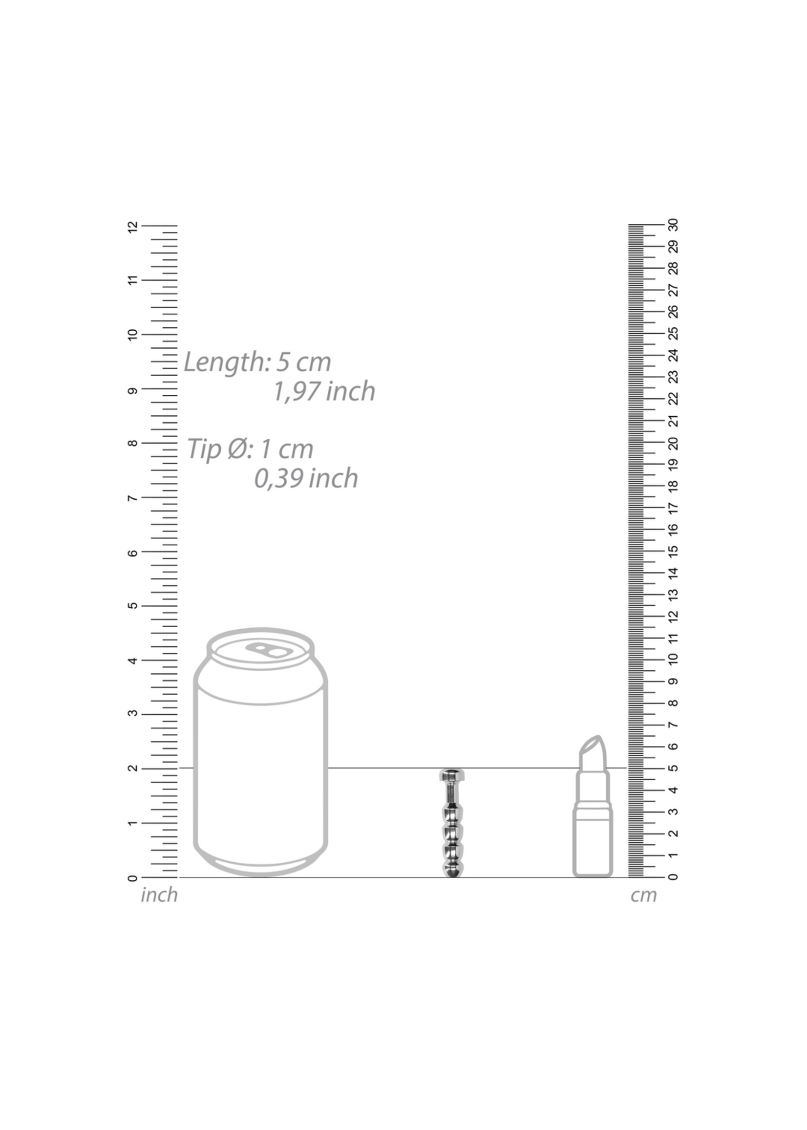 Ouch! Ribbed hollow penis plug - 0.4" / 10 mm