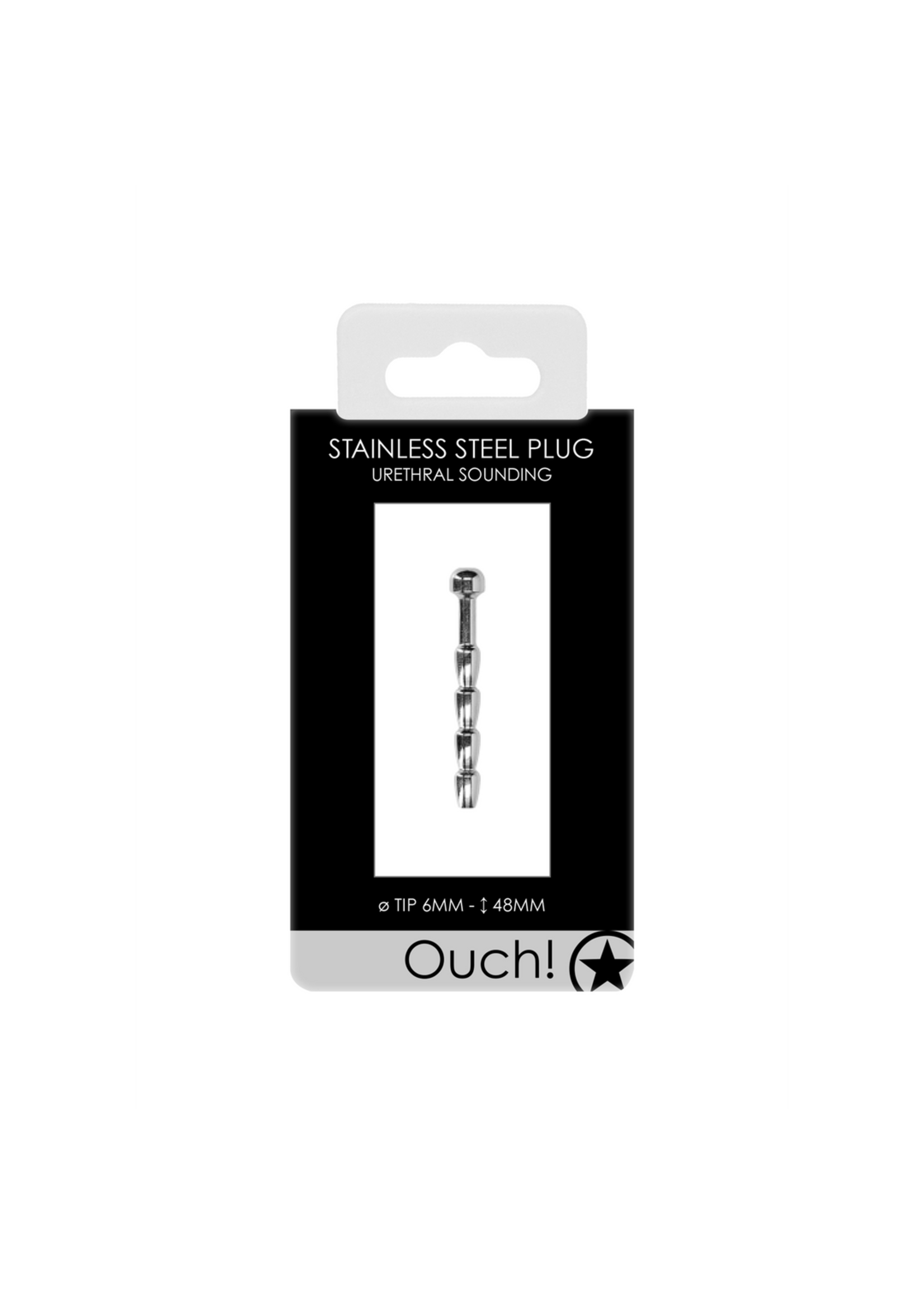 Ouch! Ribbed hollow penis plug - 0.2" / 6 mm