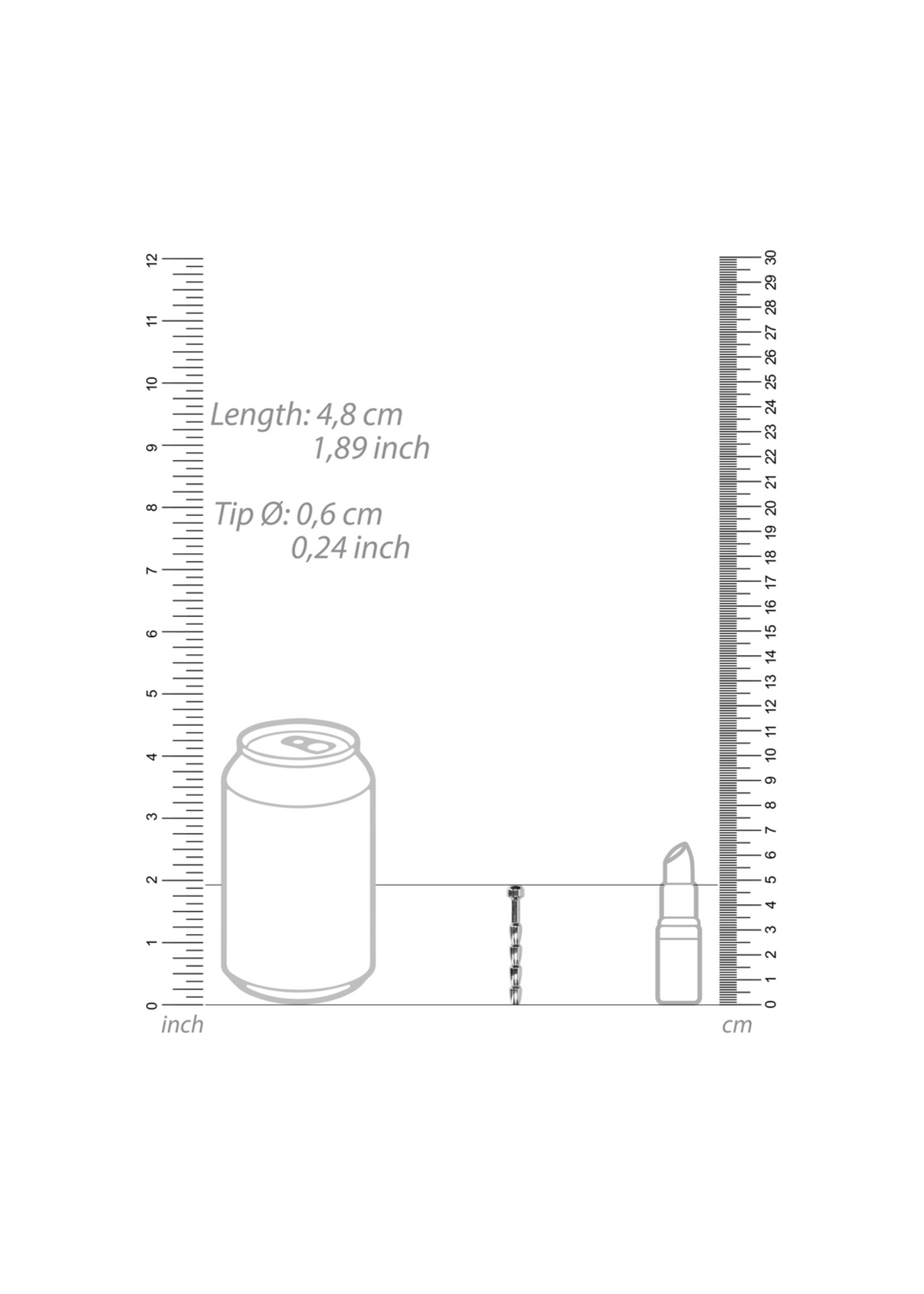 Ouch! Ribbed hollow penis plug - 0.2" / 6 mm