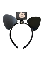 Kinky Diva PU leather cat ears -black