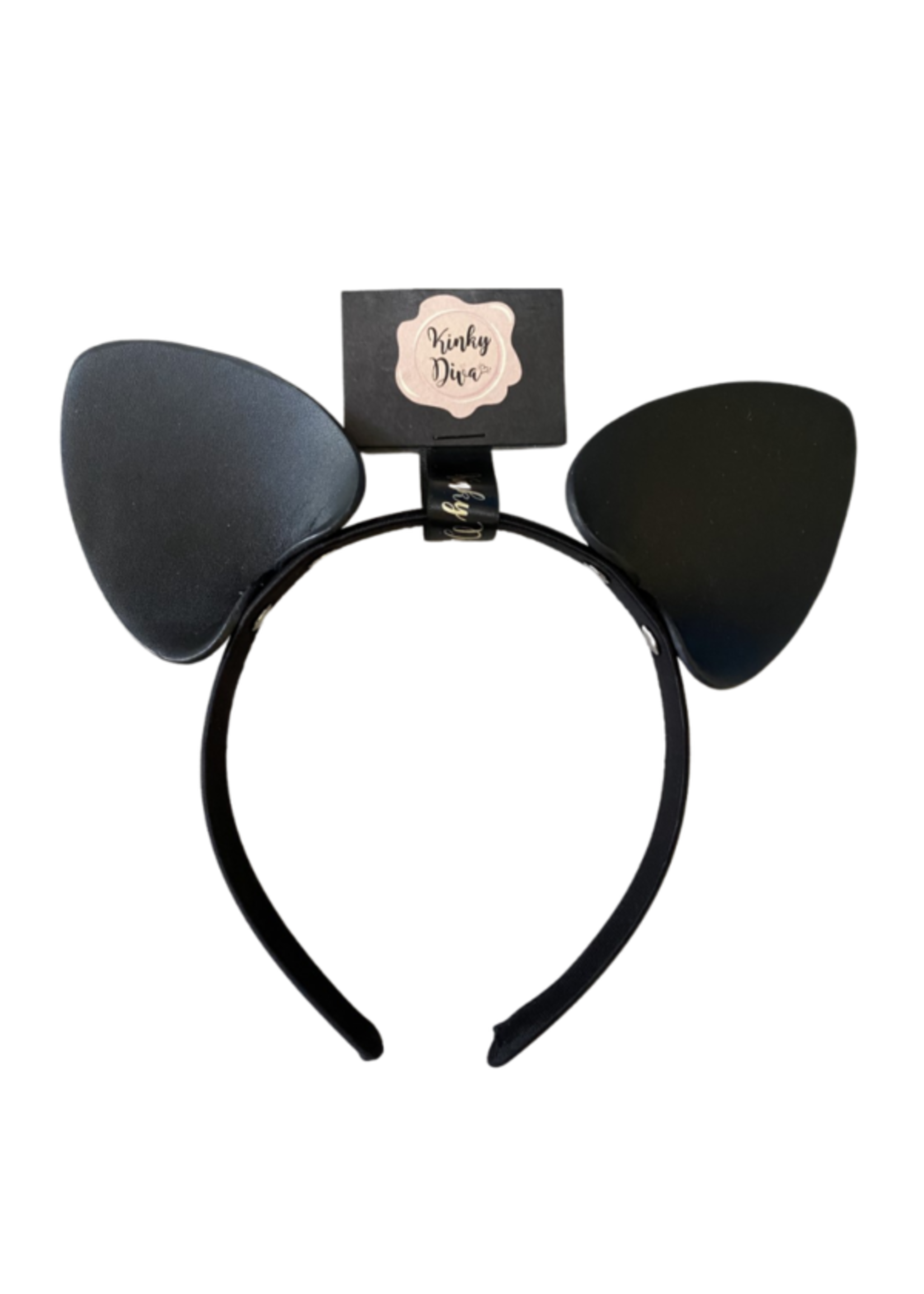 Kinky Diva PU leather cat ears -black