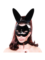Kinky Diva Vinyl high gloss bunny ears - black