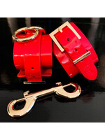 Kinky Diva Vinyl high gloss ankle cuffs - red