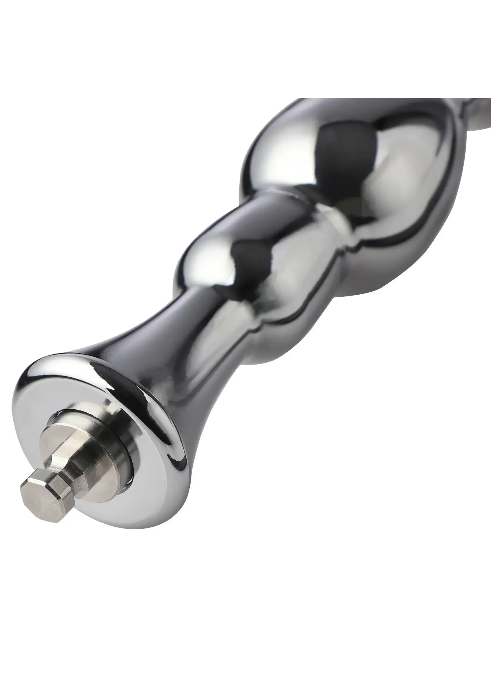 HiSmith Anal ribbed dildo metal 21 cm kliclok - silver