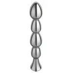 HiSmith Anal ribbed dildo metal 21 cm kliclok - silver
