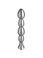HiSmith Anal ribbed dildo metal 21 cm kliclok - silver