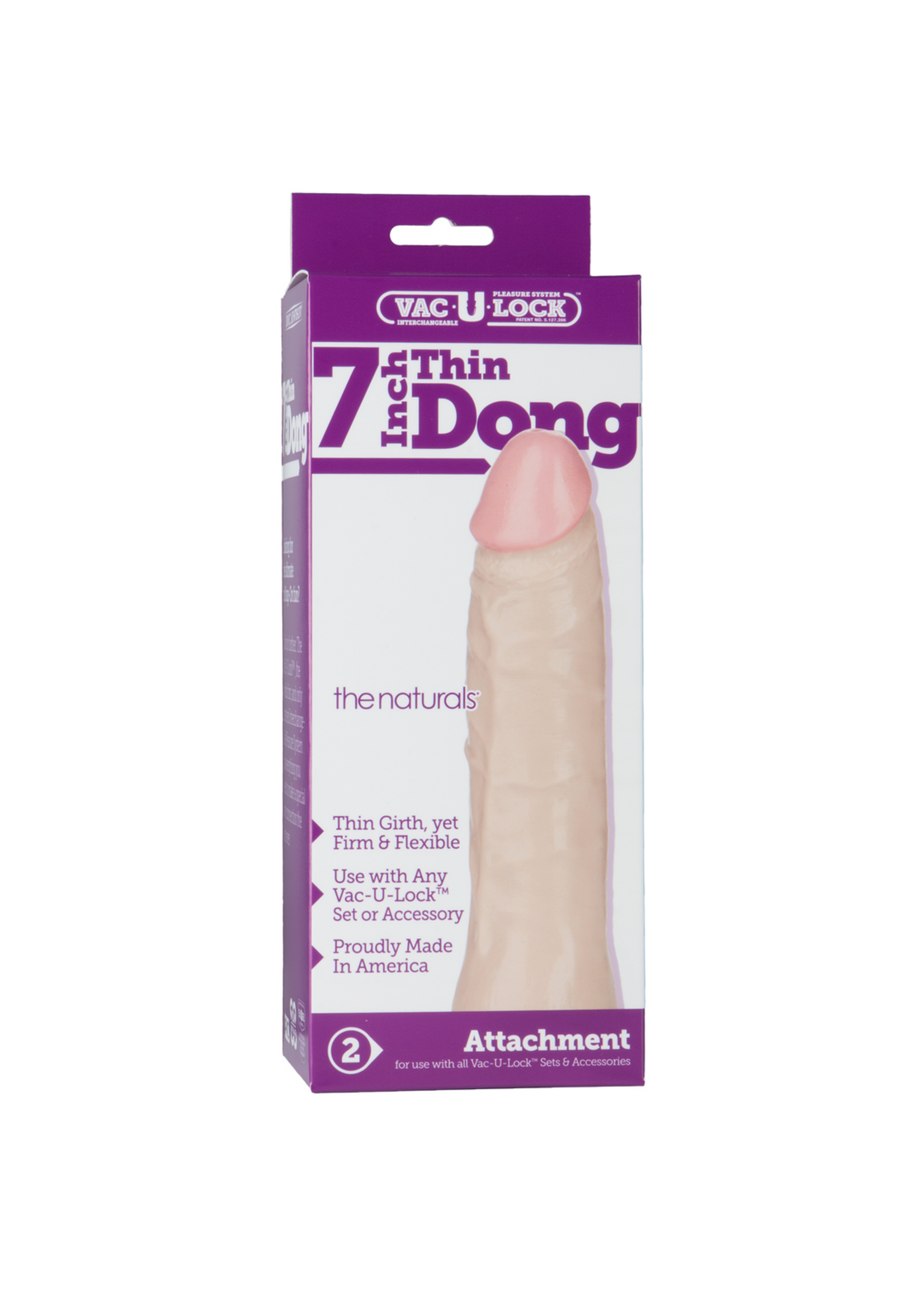 Doc Johnson Thin dong realistic dildo 7"- Vac-u-lock