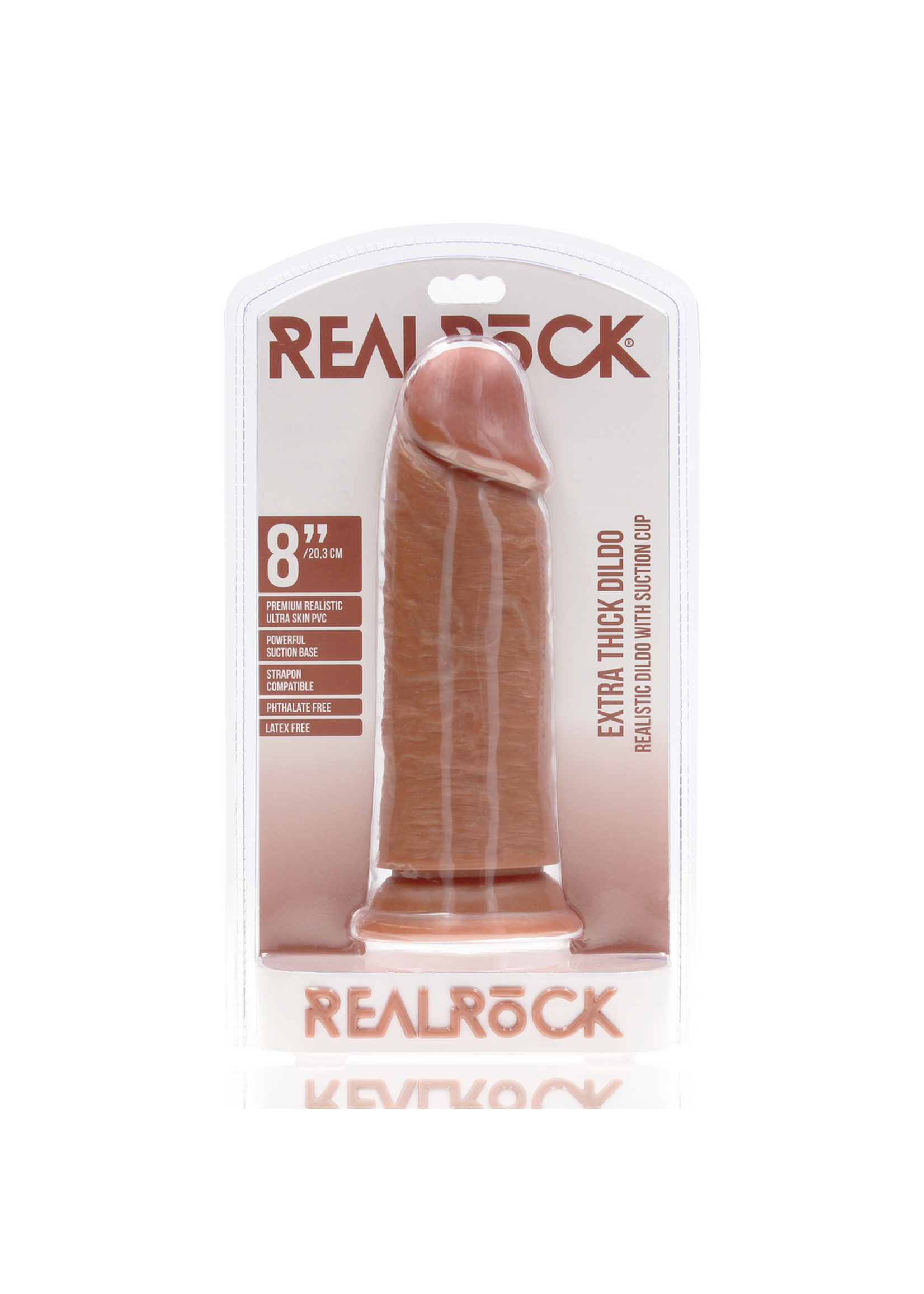 Realrock by Shots Extra thick dildo without balls 8"