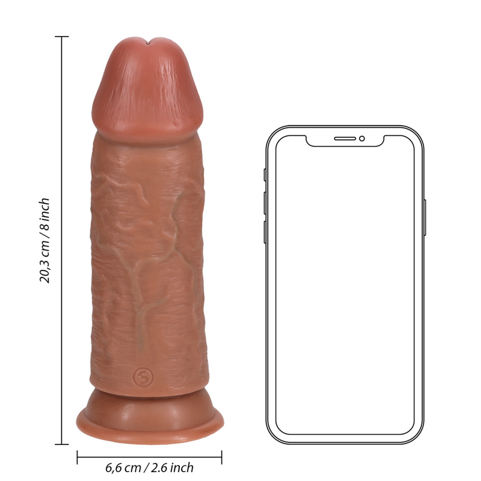 Realrock by Shots Extra thick dildo without balls 8"