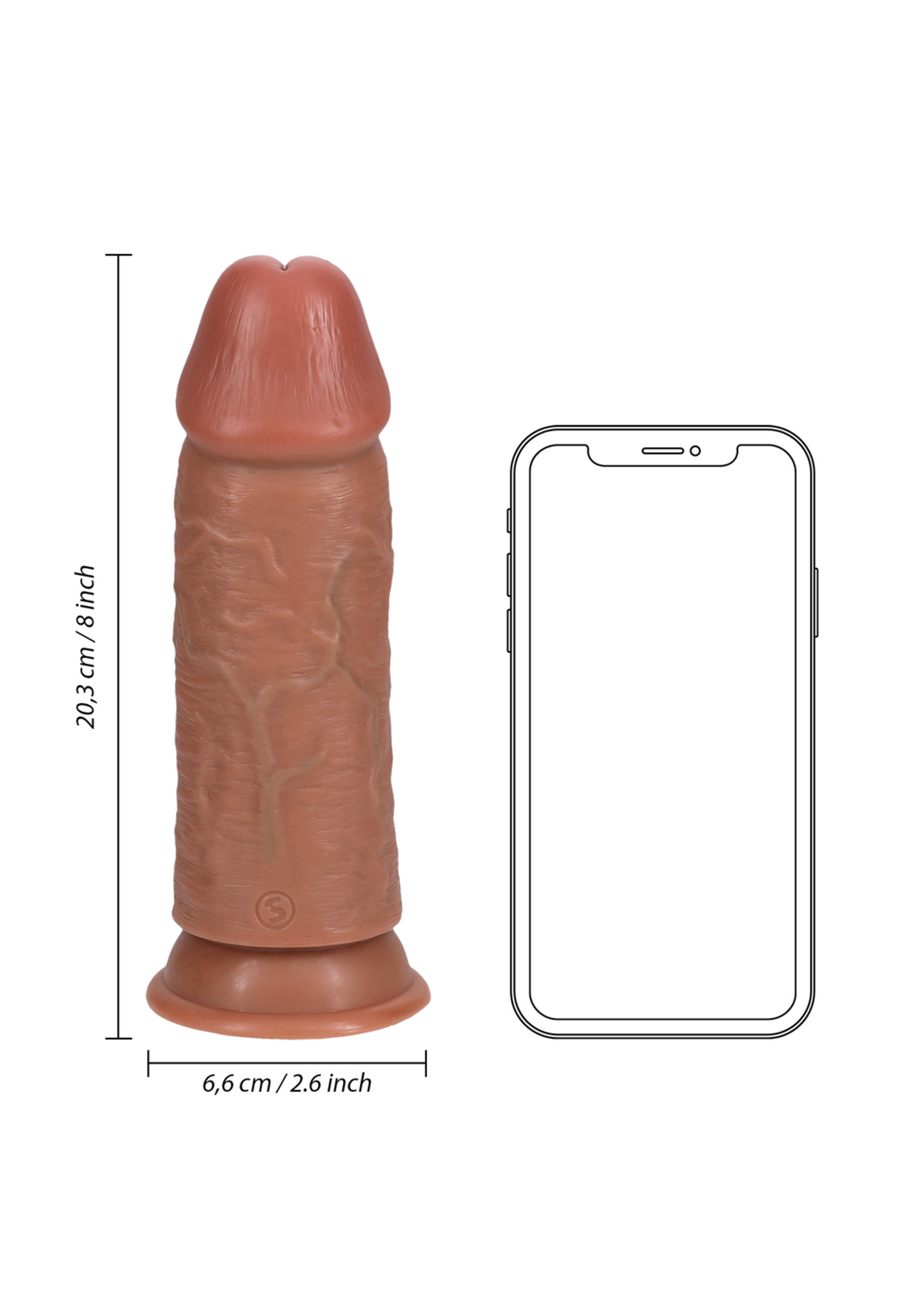 Realrock by Shots Extra thick dildo without balls 8"