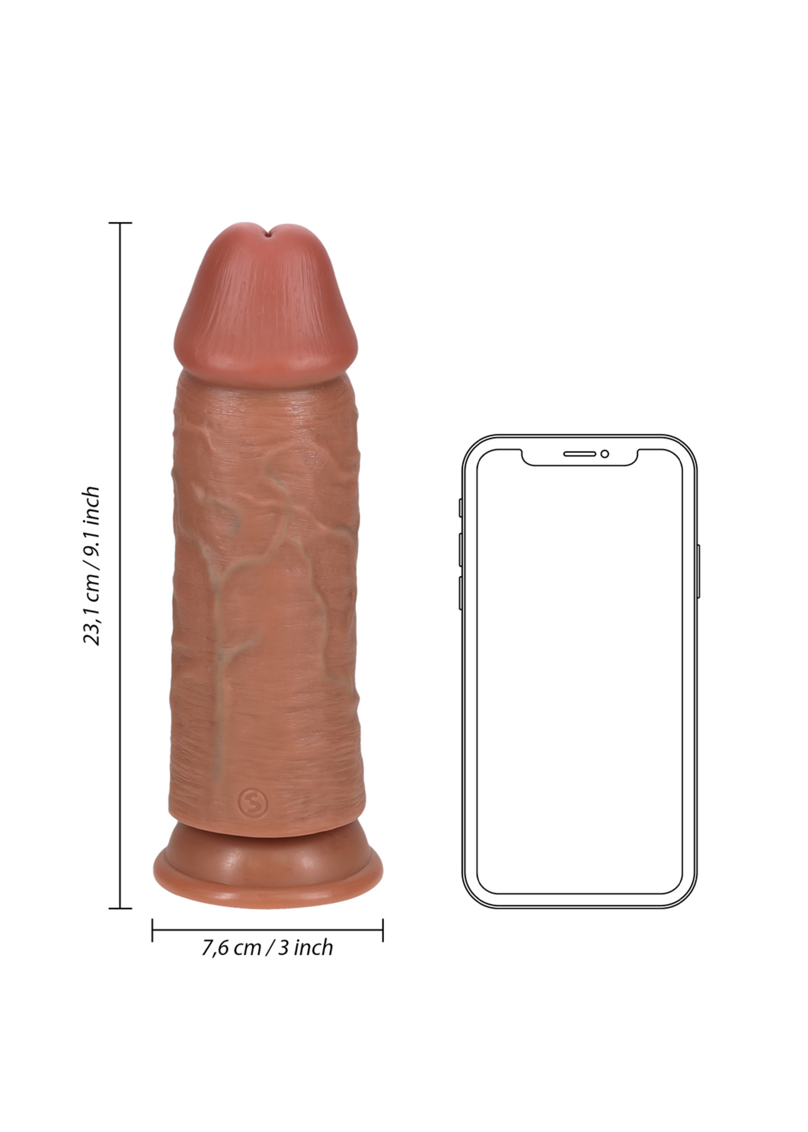 Realrock by Shots Extra thick dildo without balls 9"