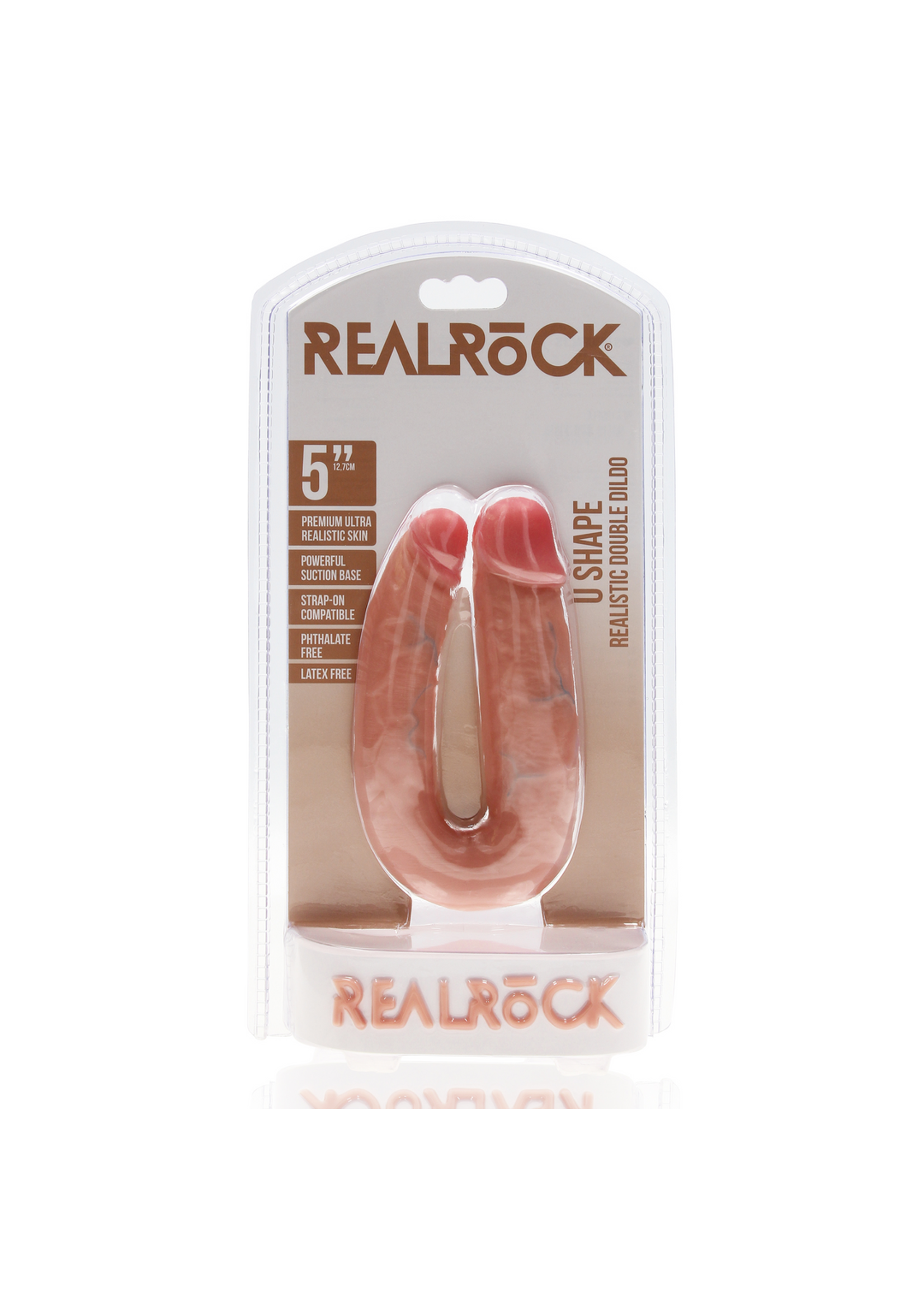 Realrock by Shots U-shaped double dildo 5" - 12.7cm - flesh