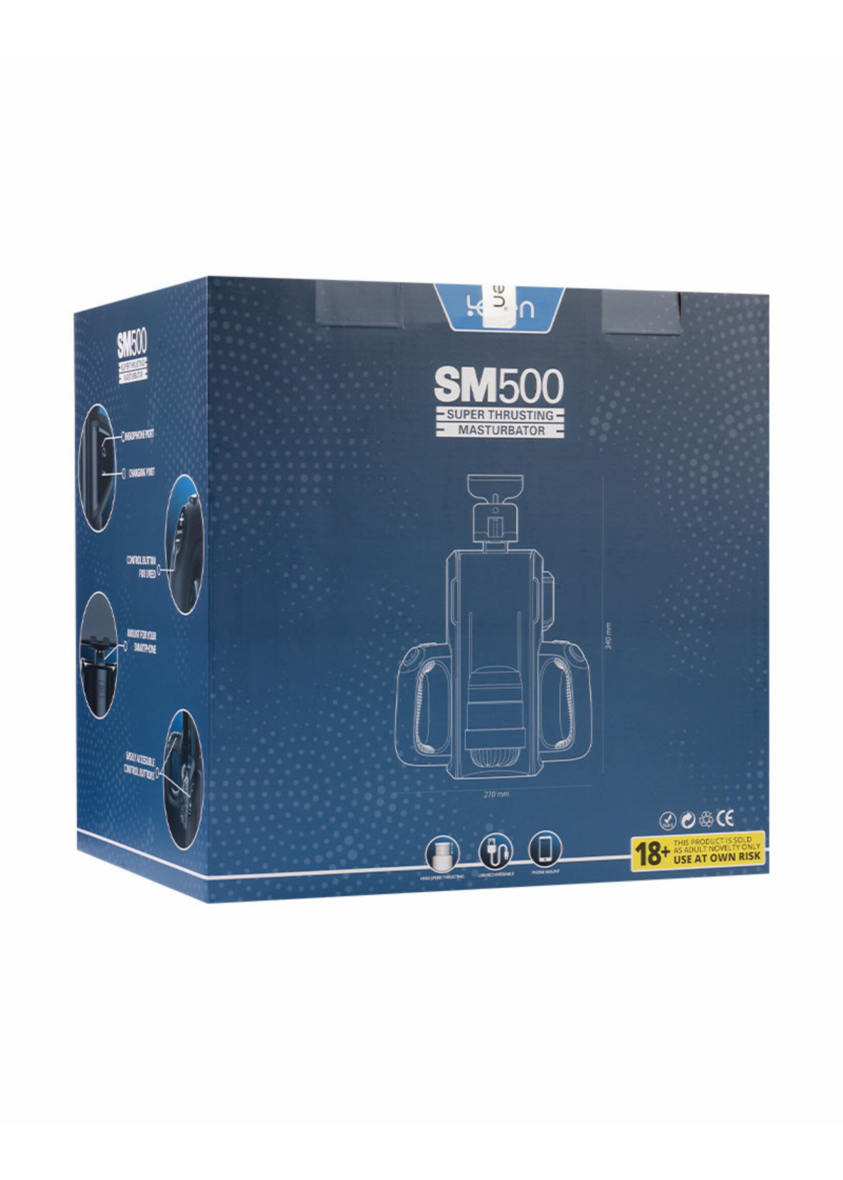 Leten SM500 - Super Thrusting Masturbator met telefoonhouder