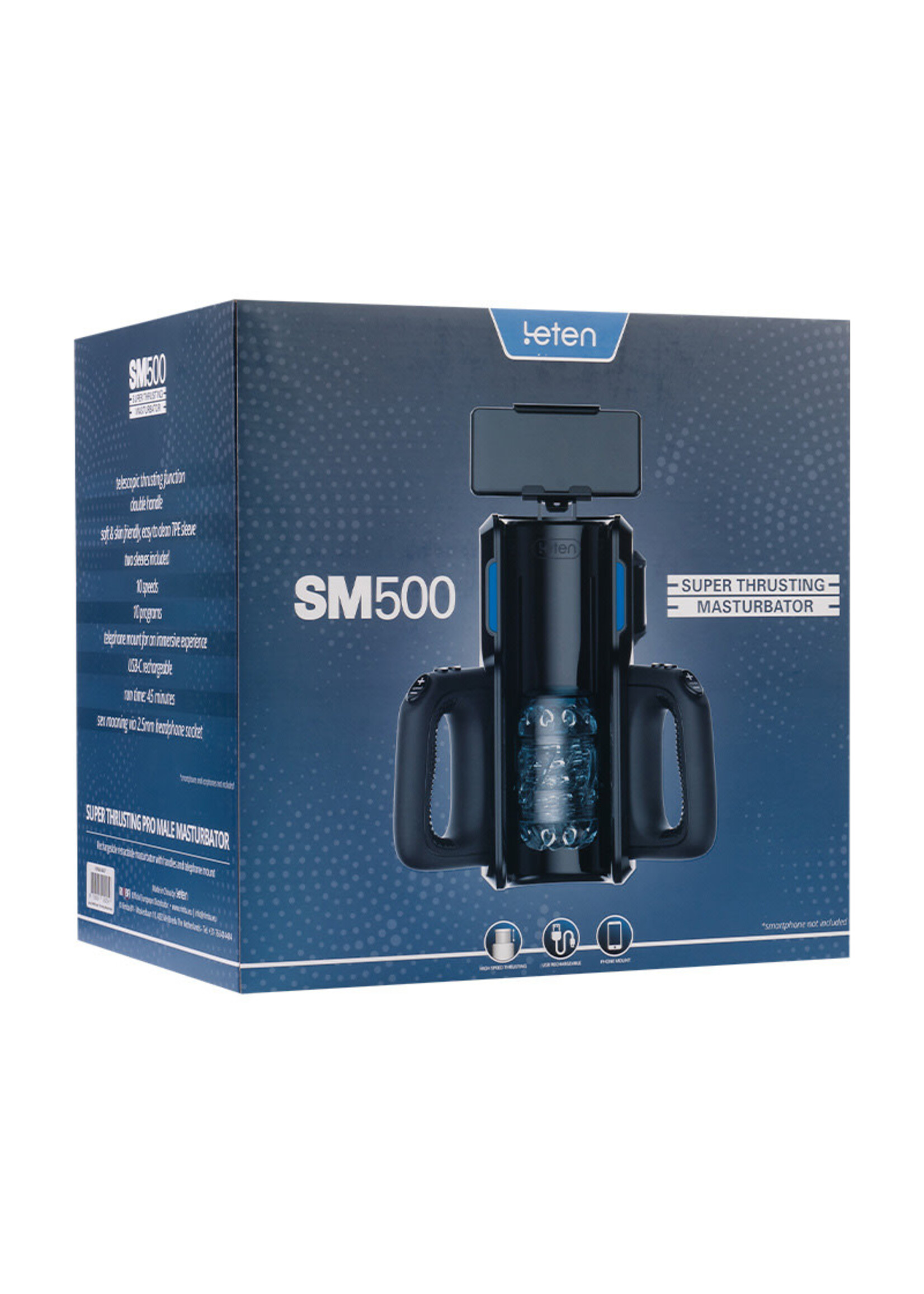 Leten SM500 - Super Thrusting Masturbator met telefoonhouder