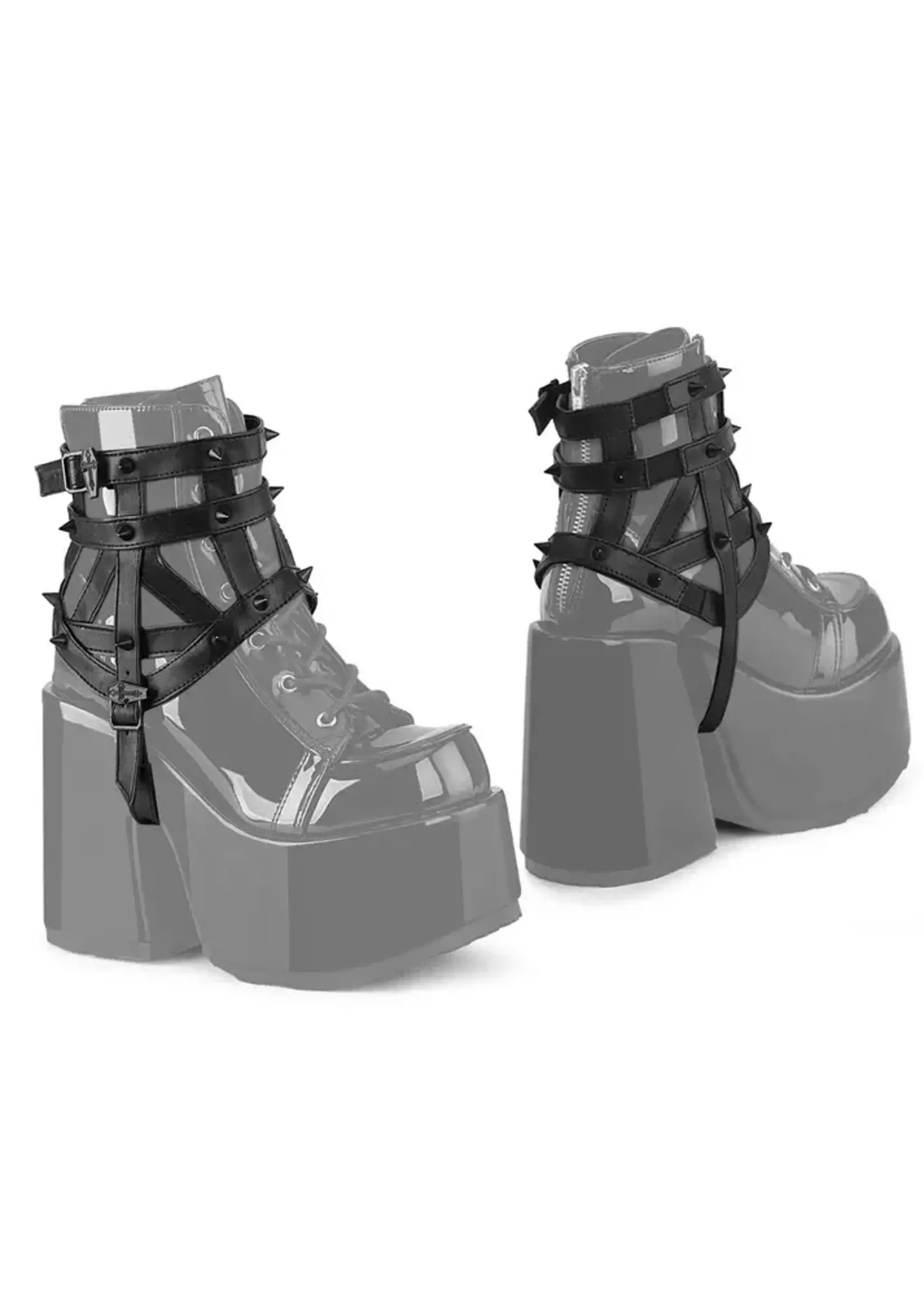 DemoniaCult Boot harnesses met spike studs - OneSize