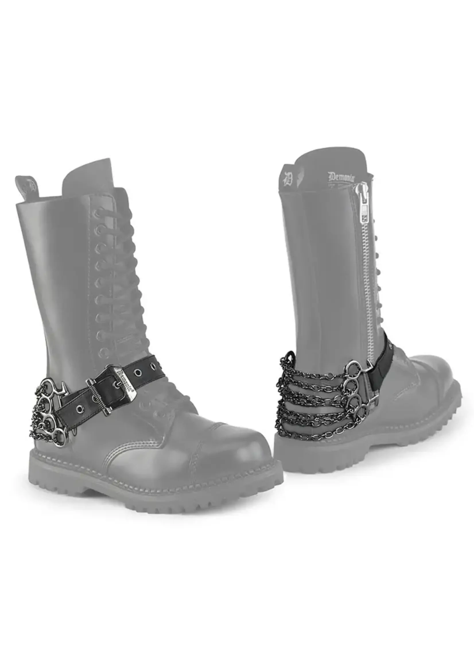 DemoniaCult Boot harnesses met boksbeugels - OneSize