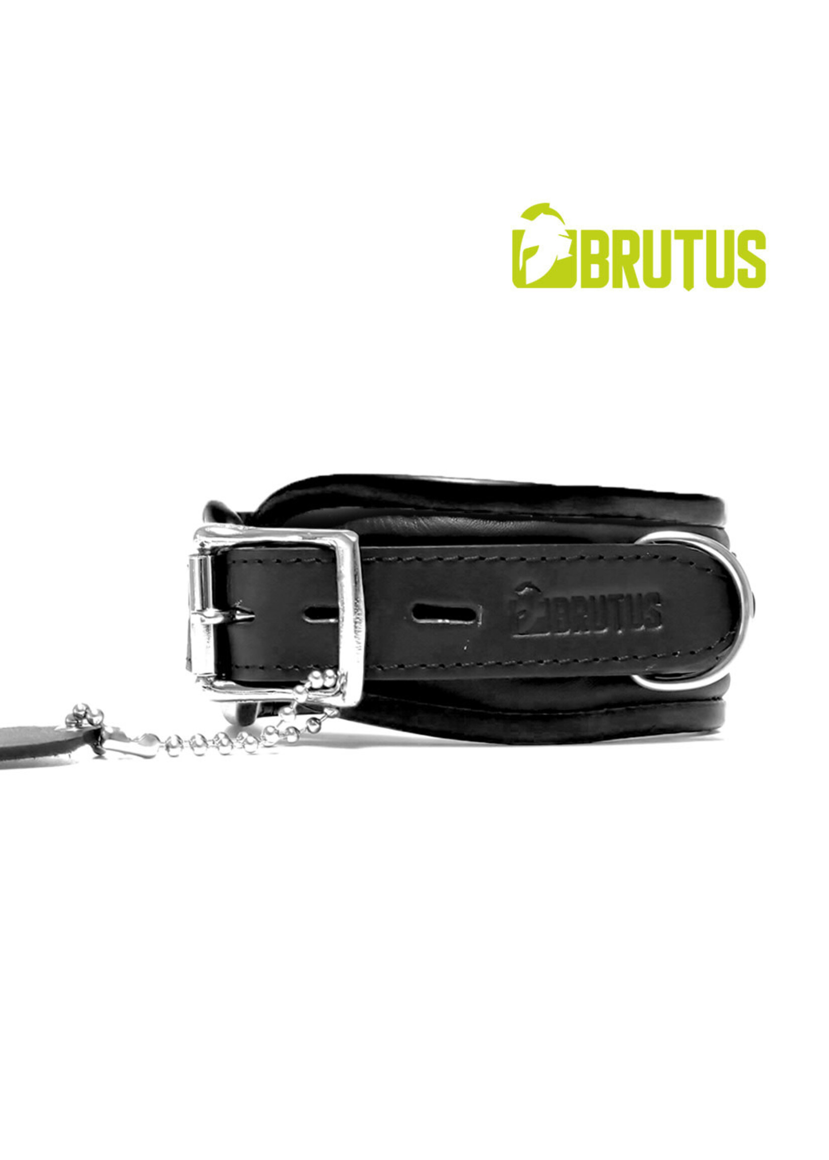 Leather collar -  Black