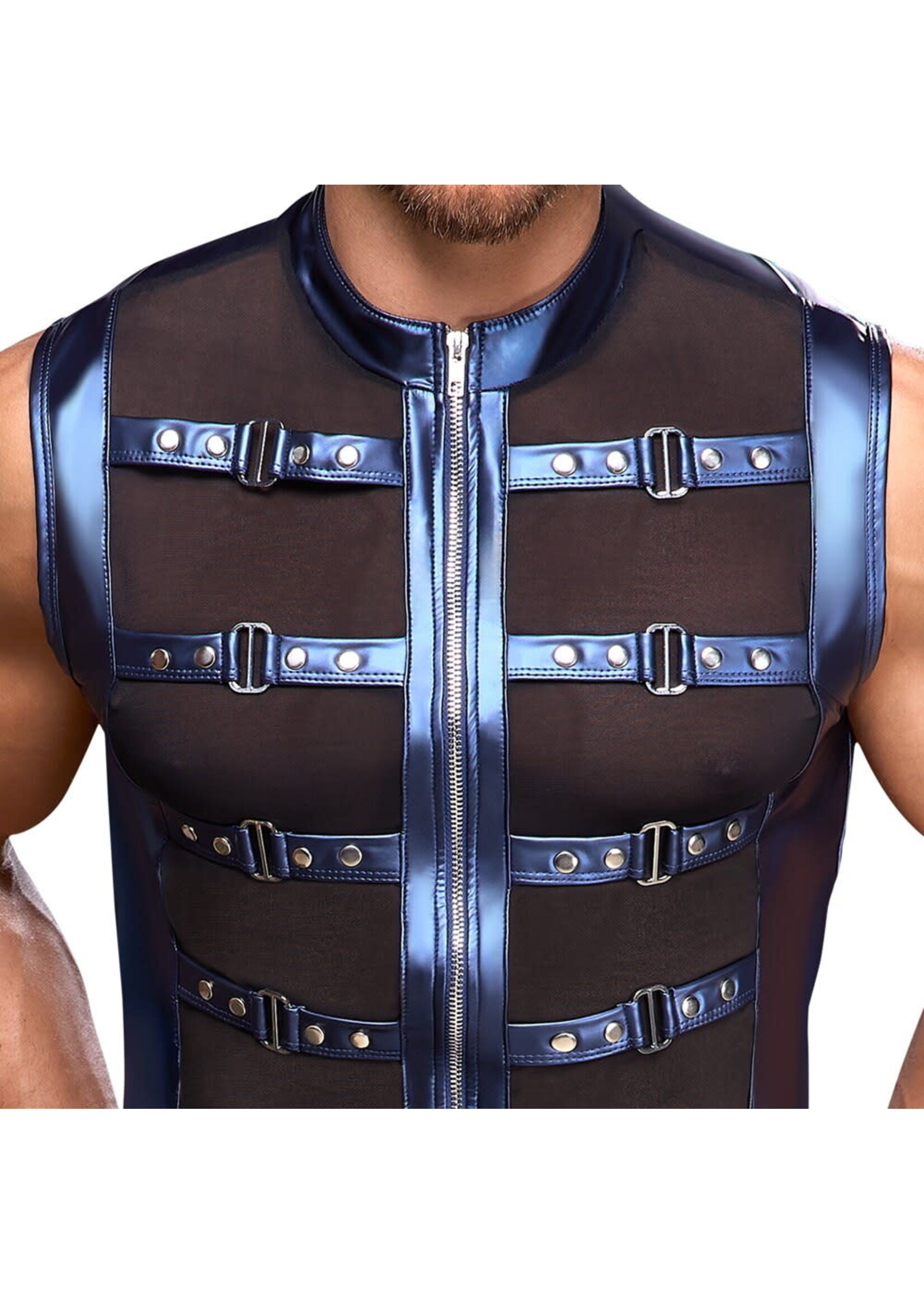 NEK Blue metallic powernet shirt