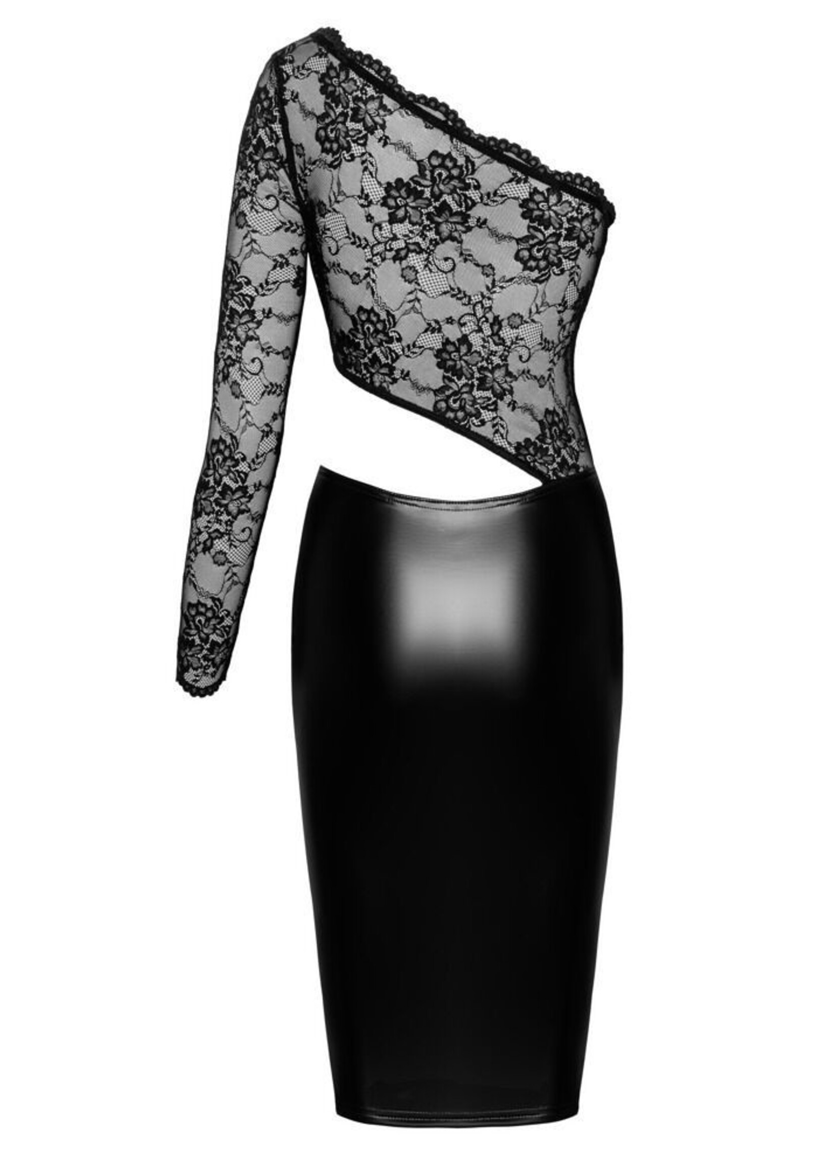 Noir Handmade Asymmetrische kanten jurk