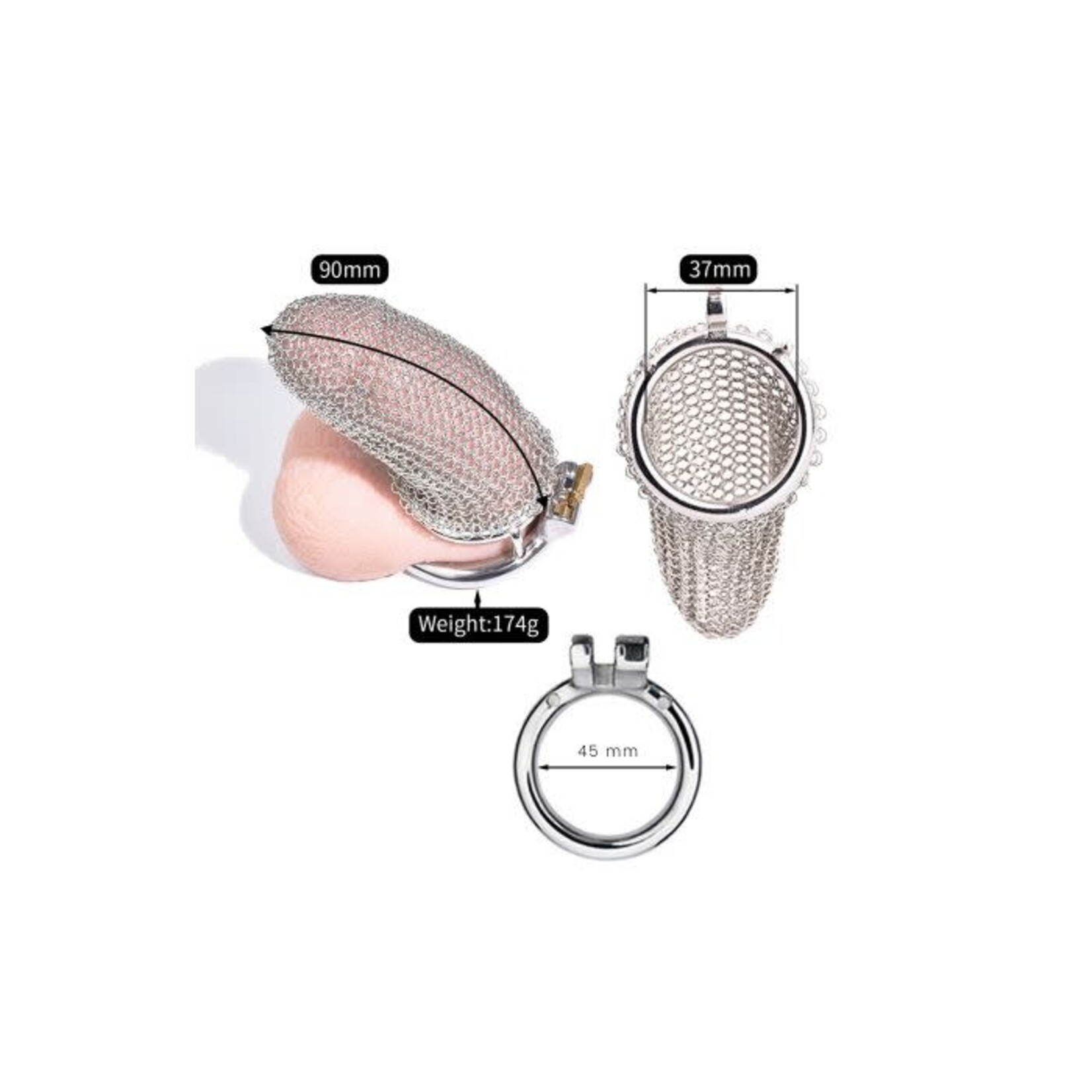 Kiotos Mesh Chastity Cage - L