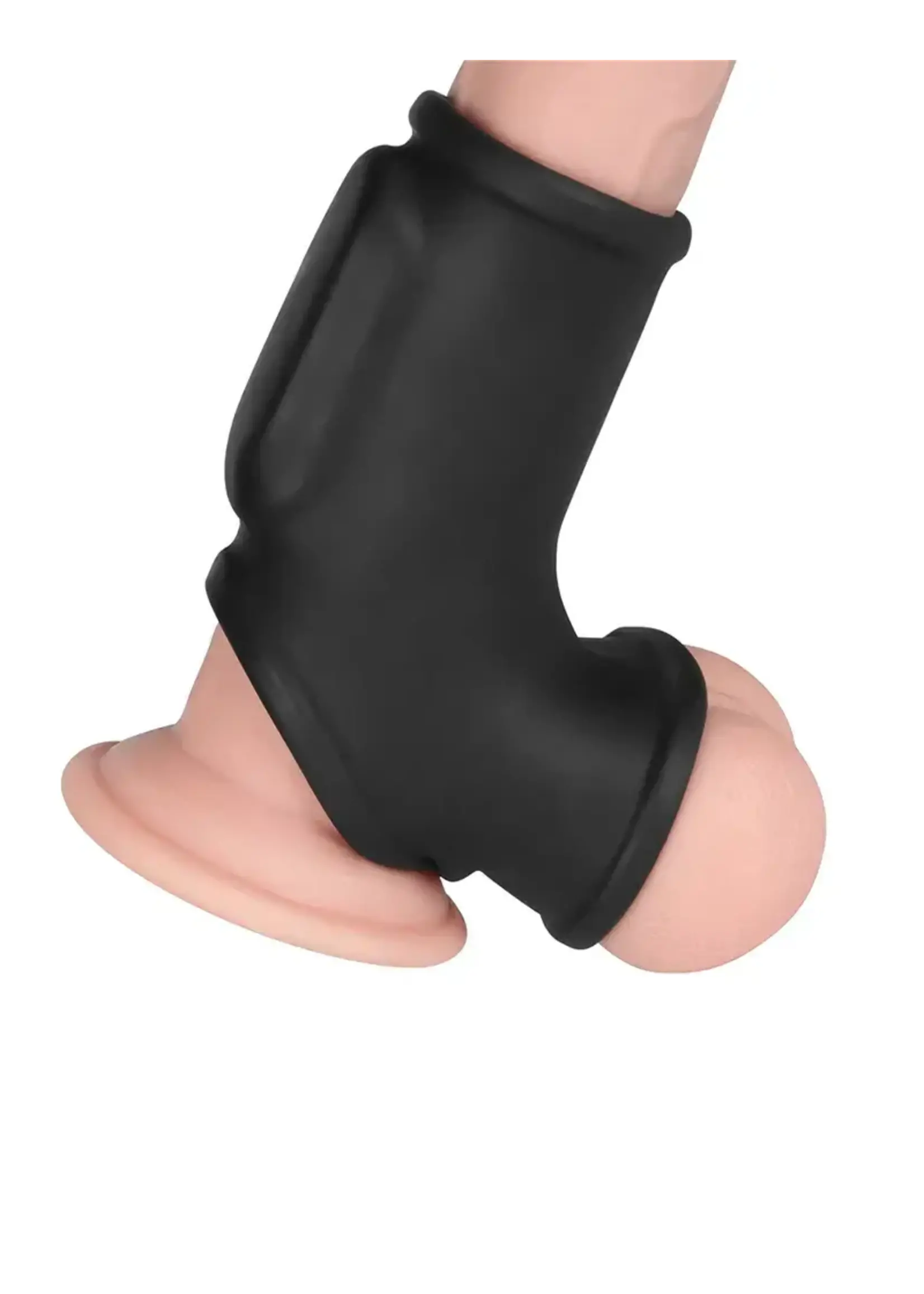 LoveToy Silk Knights Ring - Vibrerende Penis en Scrotum Sleeve