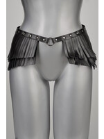 Voyeur X Leather skirt Fringe silver - OneSize