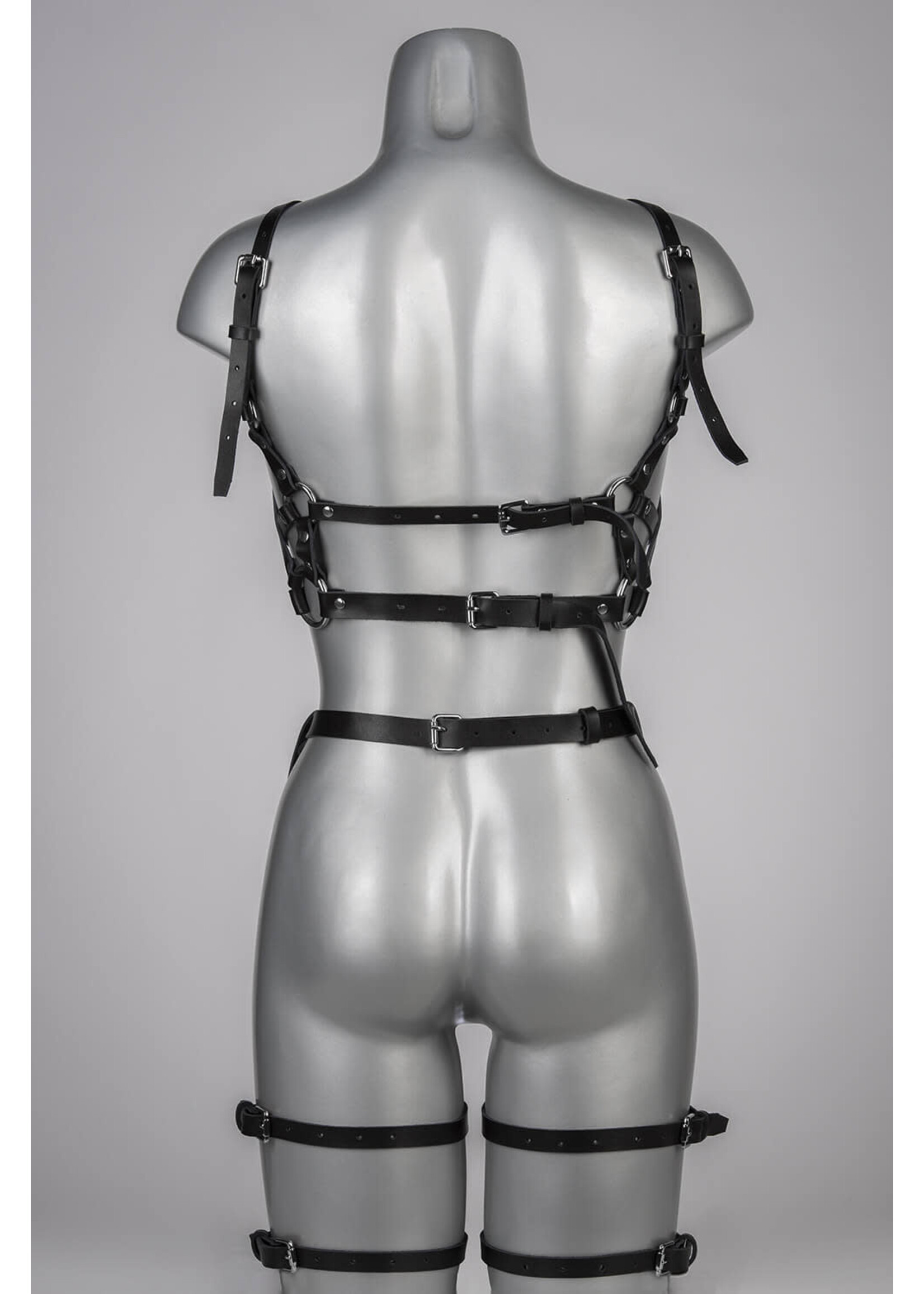 Voyeur X Leather garterbelt Seduction silver - OneSize