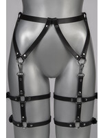 Voyeur X Leather garterbelt Seduction silver - OneSize
