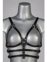 Voyeur X Leather harness Subjection silver - OneSize