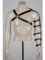 Voyeur X Leather harness  spartacus silver - OneSize