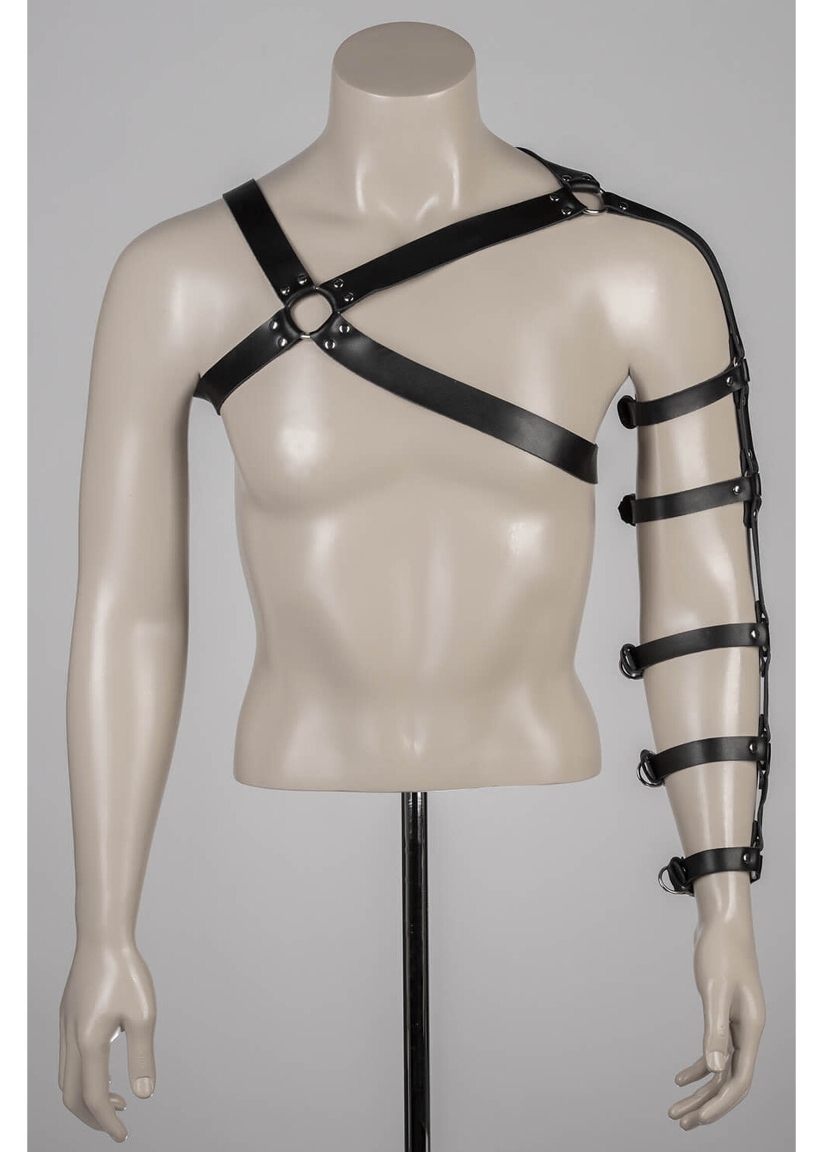 Voyeur X Leather harness  spartacus silver - OneSize