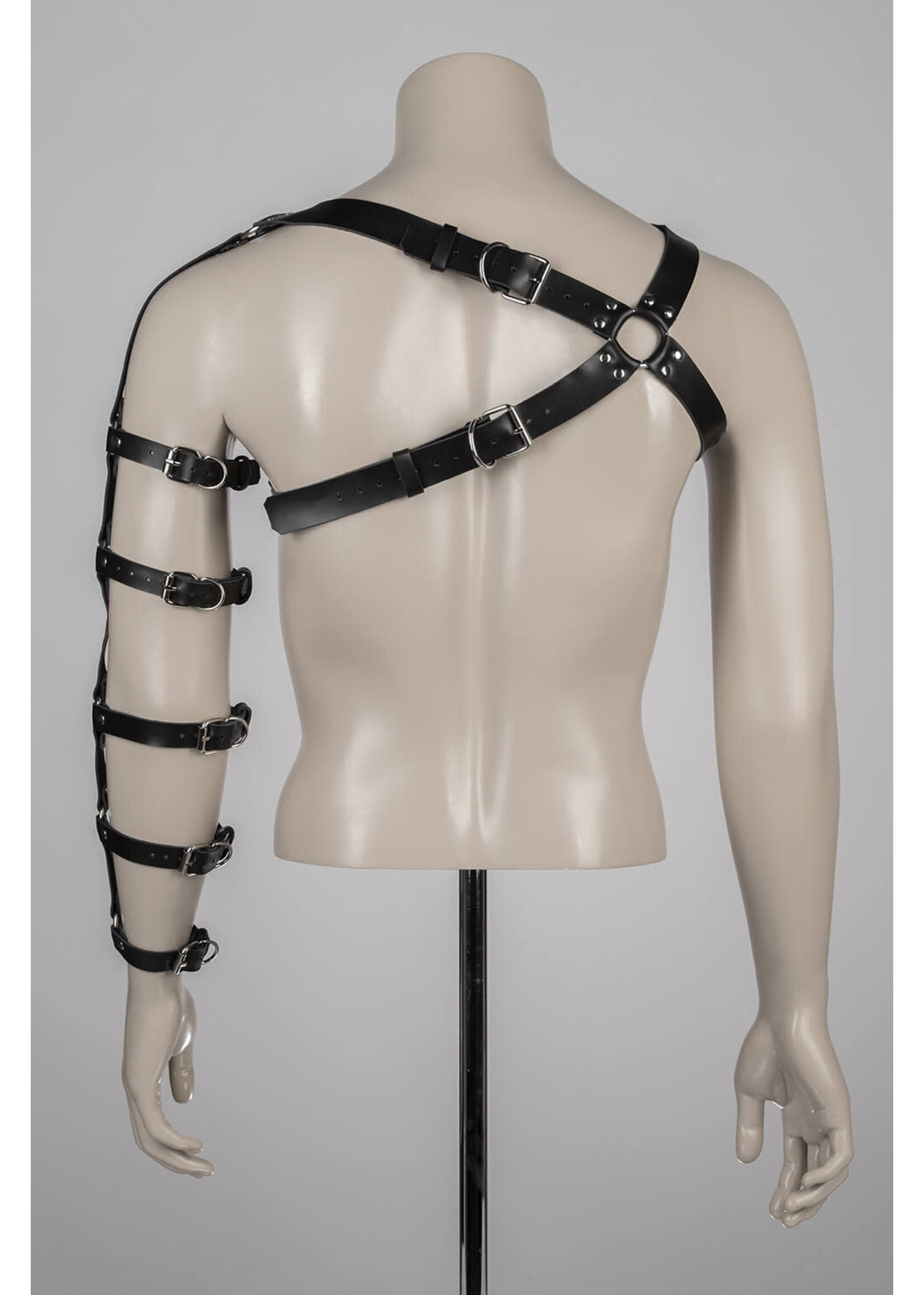 Voyeur X Leather harness  spartacus silver - OneSize