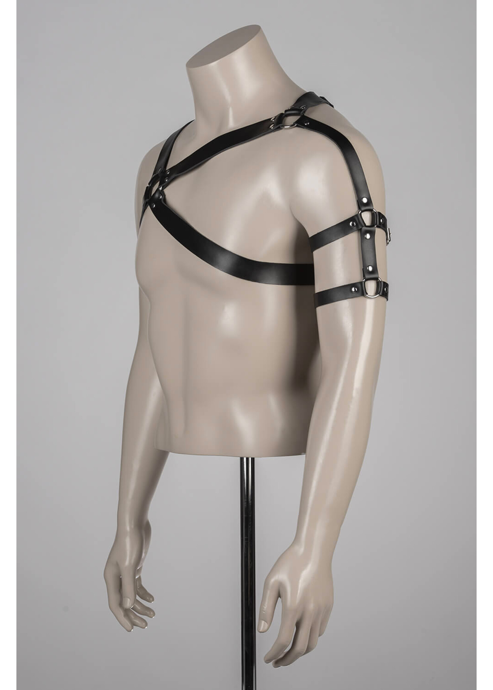 Voyeur X Leather harness  spartacus silver - OneSize