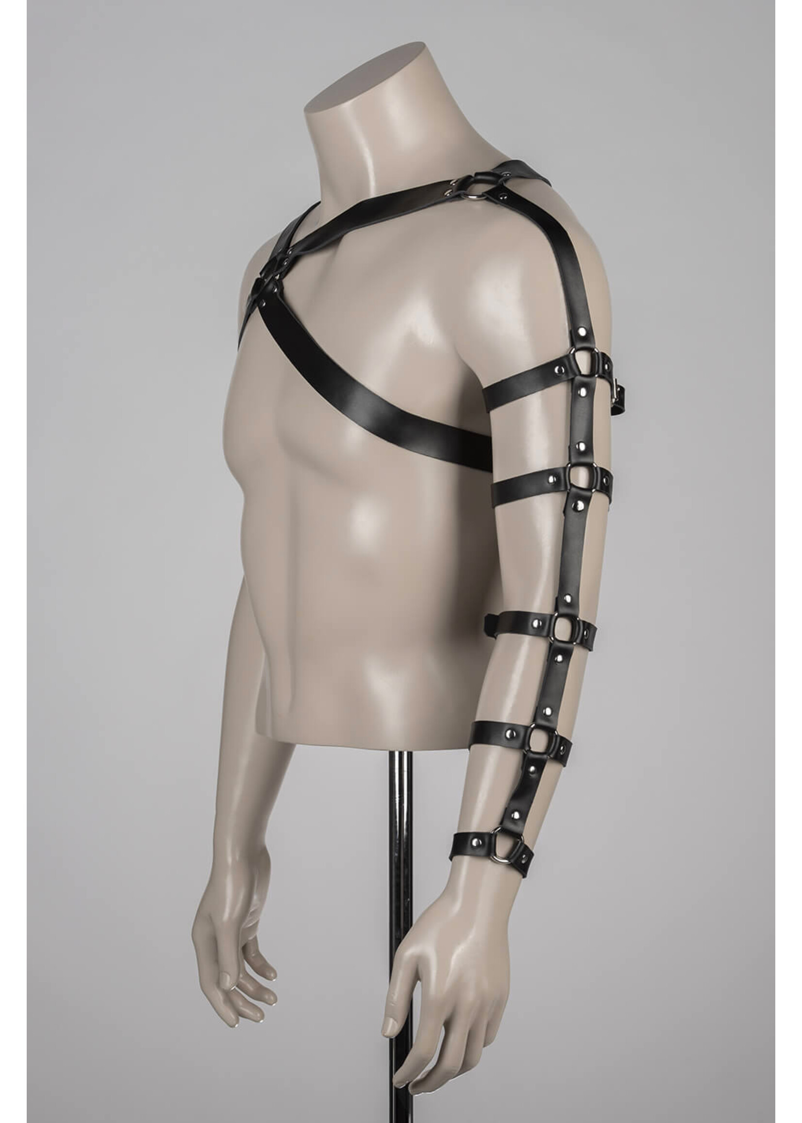 Voyeur X Leather harness  spartacus silver - OneSize