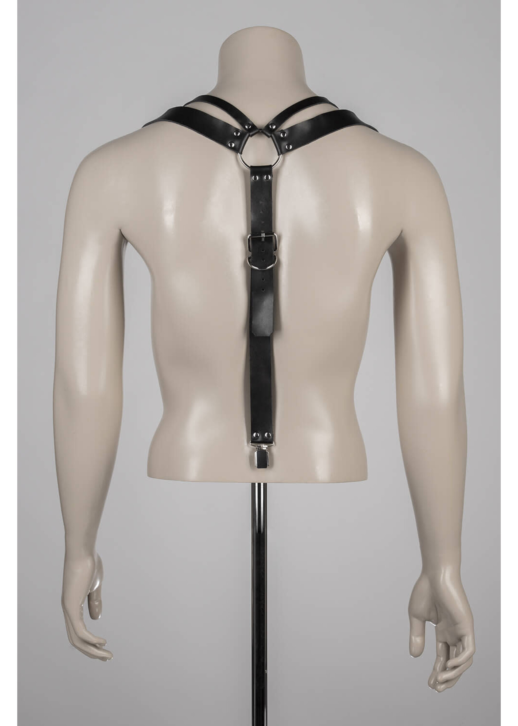 Voyeur X Leather suspenders  Agron silver - OneSize