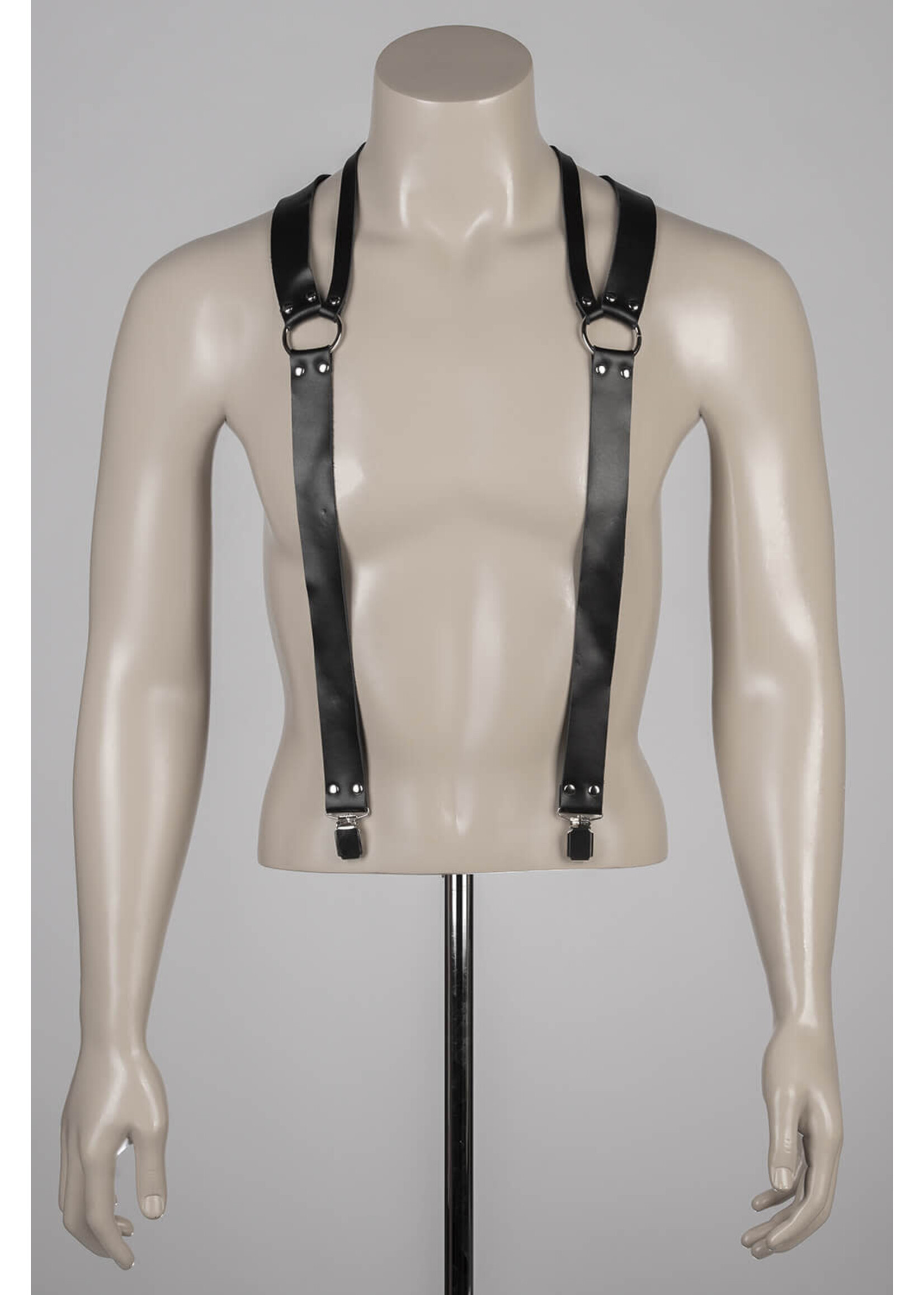 Voyeur X Leather suspenders  Agron silver - OneSize