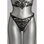 Voyeur X Leather thong  lasercut  Lilly - OneSize